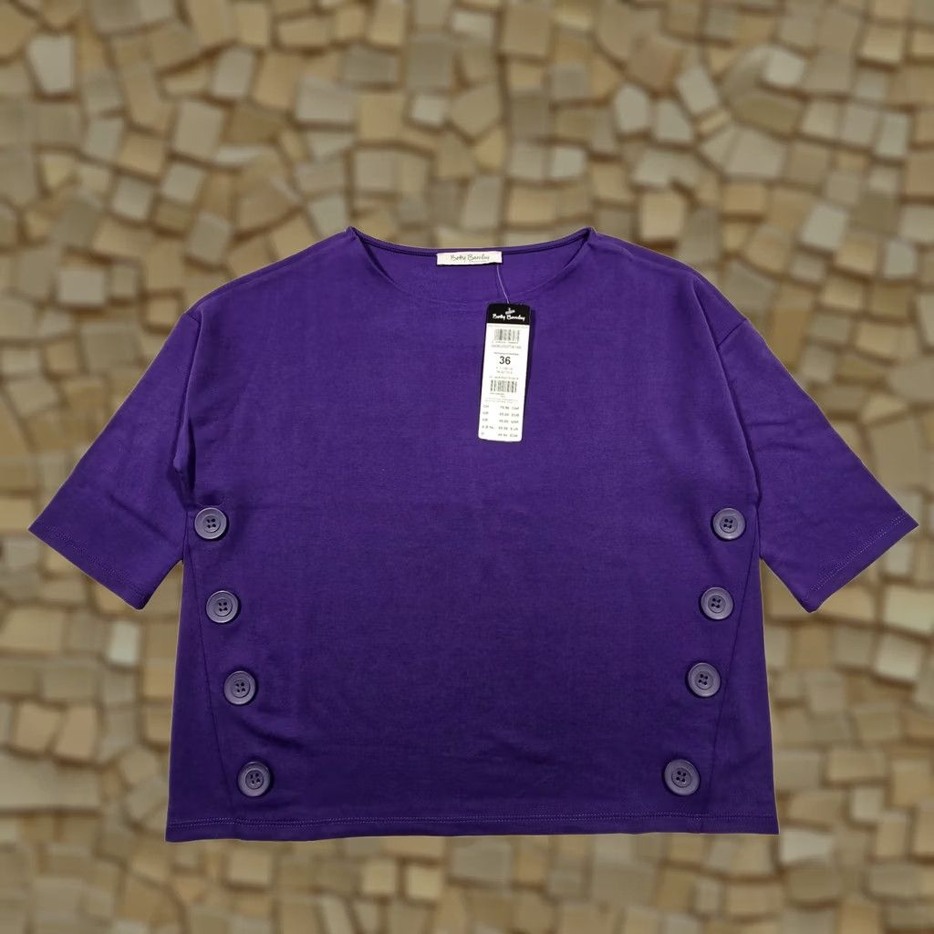 Vintage Betty Barclay Womens Jumper Purple 10 UK Short Sleeve Round Neck Top Ladies Size L / US 10 / IT 46 - 1 Thumbnail