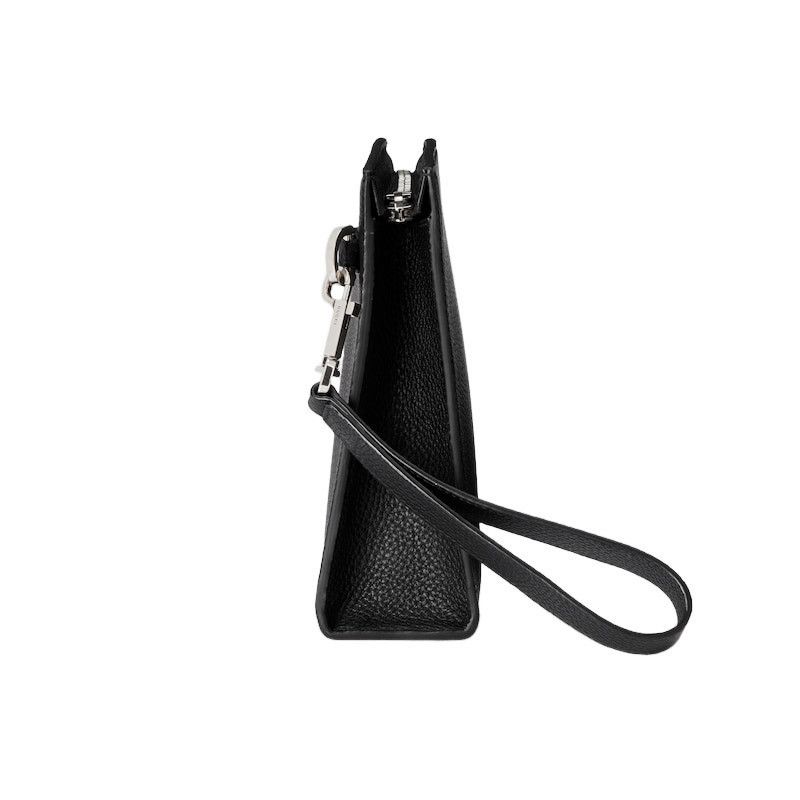 Gucci GUCCI $1250 Small Black Leather Pouch New & Authentic Size ONE SIZE - 4 Thumbnail