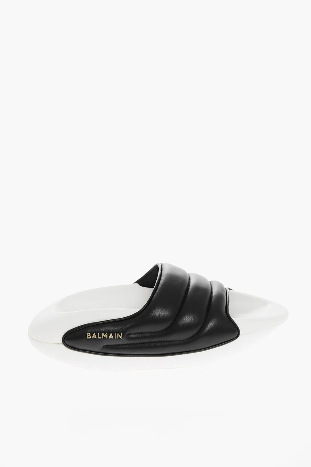 Balmain og1mm0326 Quilted Leather Sandals in White/Black Size US 11 / EU 44 - 1 Thumbnail