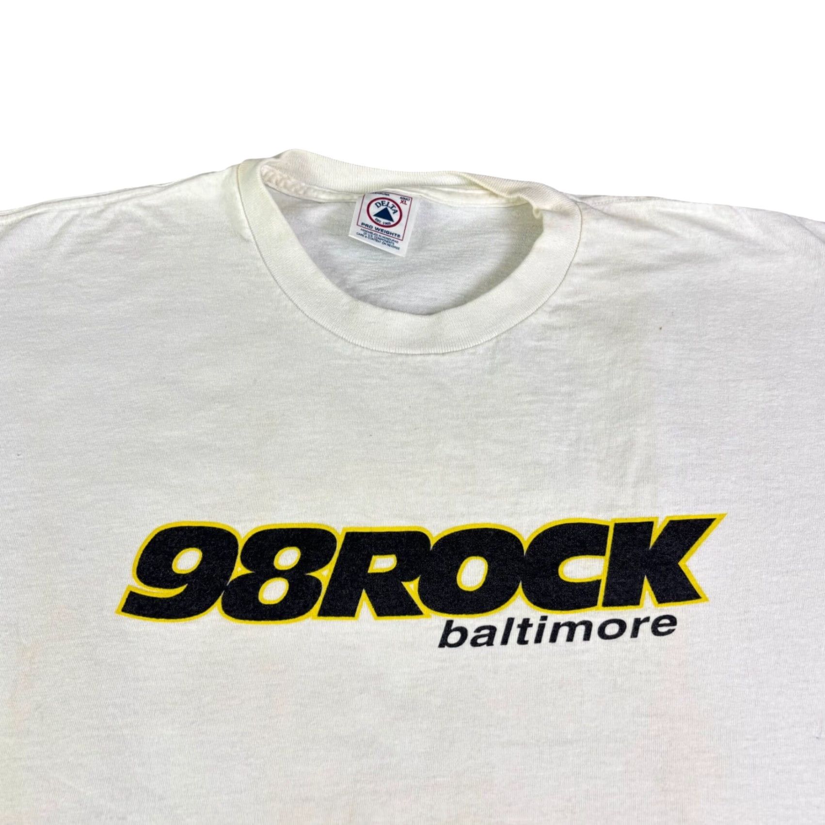 Delta VINTAGE 98ROCK Baltimore T Shirt XL Delta Men White Graphic Tee Short Sleeve 1990s Grunge Size US XL / EU 56 / 4 - 2 Thumbnail