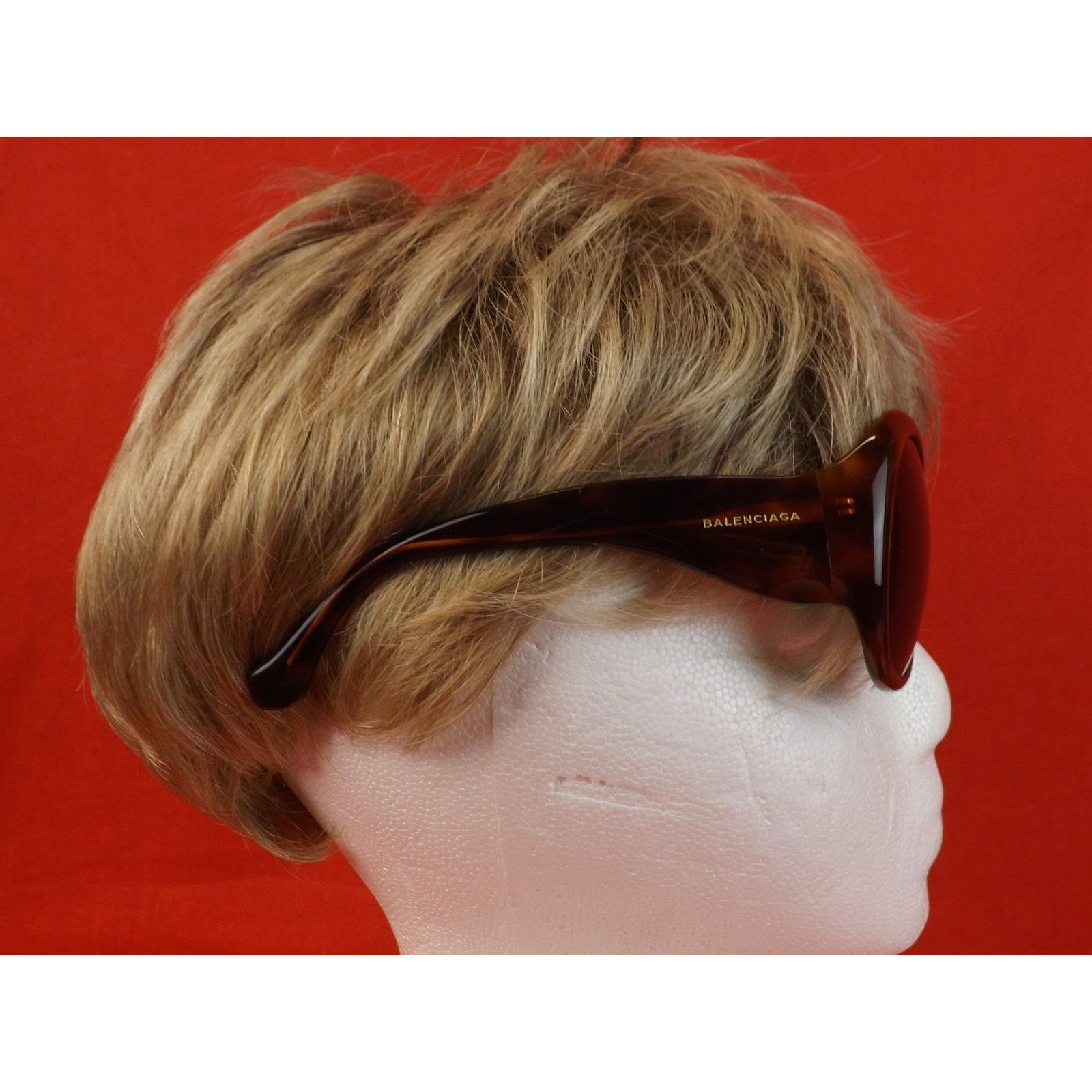 Balenciaga BALENCIAGA HAVANA PLASTIC FRAME OVERSIZED SUNGLASSES $495 IT Size ONE SIZE - 7 Thumbnail