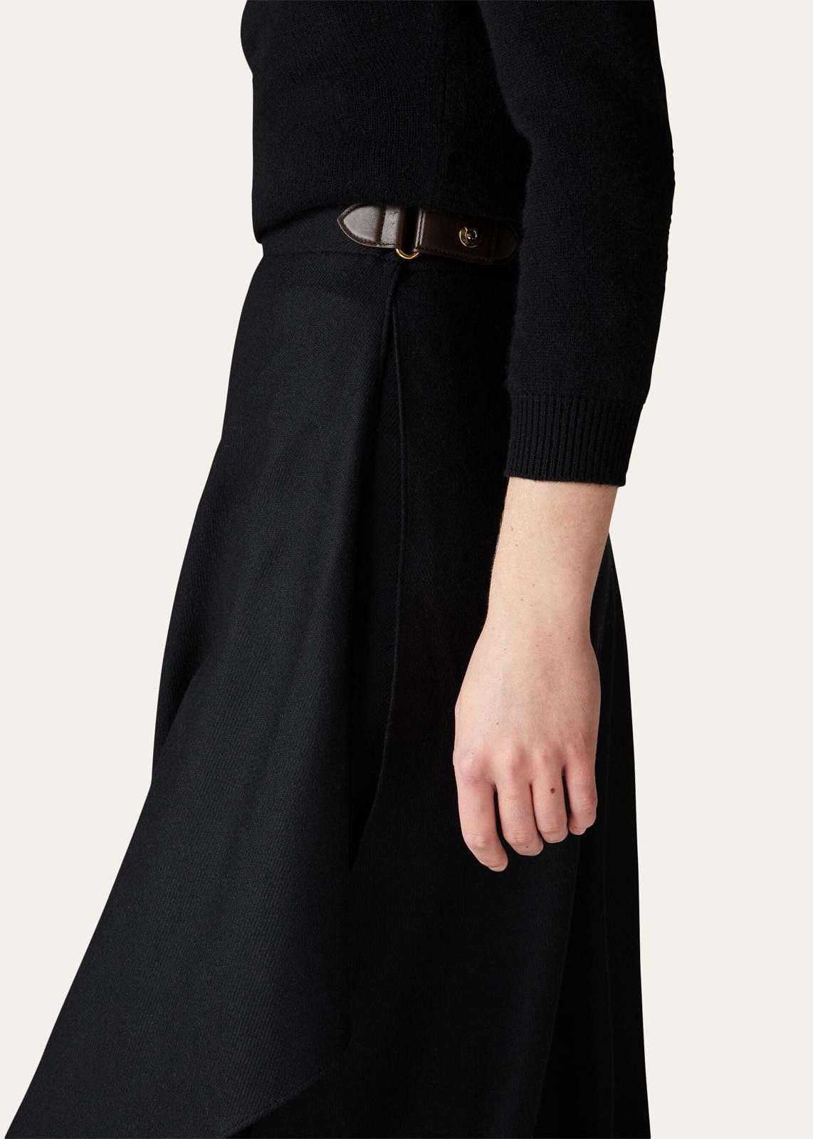 Loro Piana o1srvl11e1224 Alin Flannel Soft Skirt in Black Size 26" / US 2 / IT 38 - 6 Thumbnail