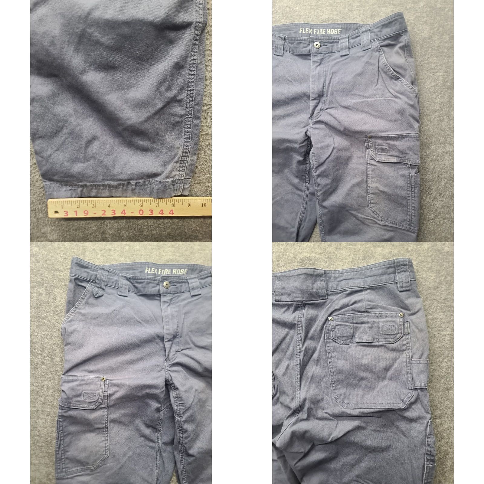 Vintage Duluth Trading Flex Fire Hose Pants Mens 40x30 Workwear Relaxed Fit Canvas Cotton Spandex Gray Size US 40 / EU 56 - 8 Thumbnail