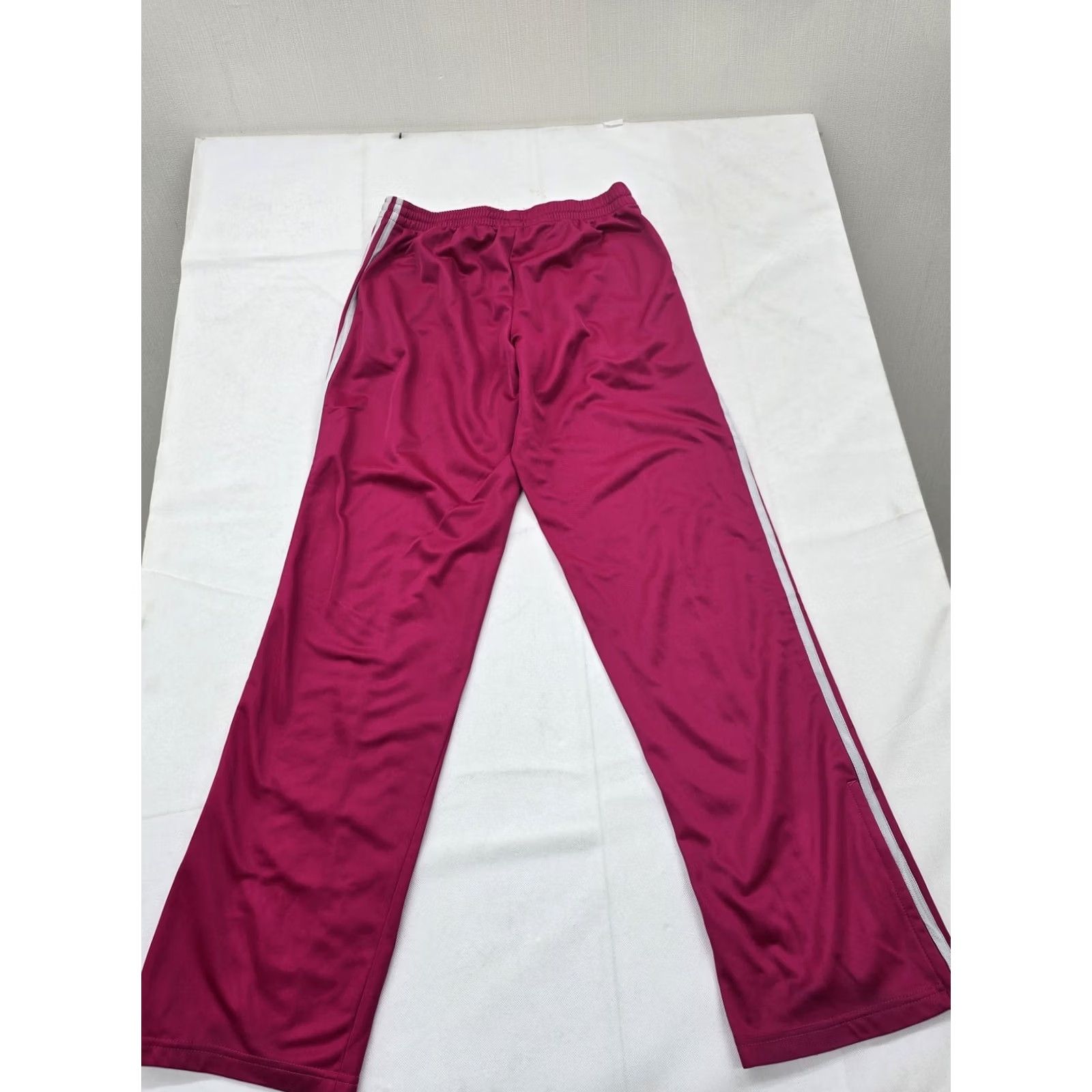 Adidas Adidas Track Pants Unisex Magenta Striped Loose Fit Drawcord Pants Size 32" / US 10 / IT 46 - 2 Thumbnail