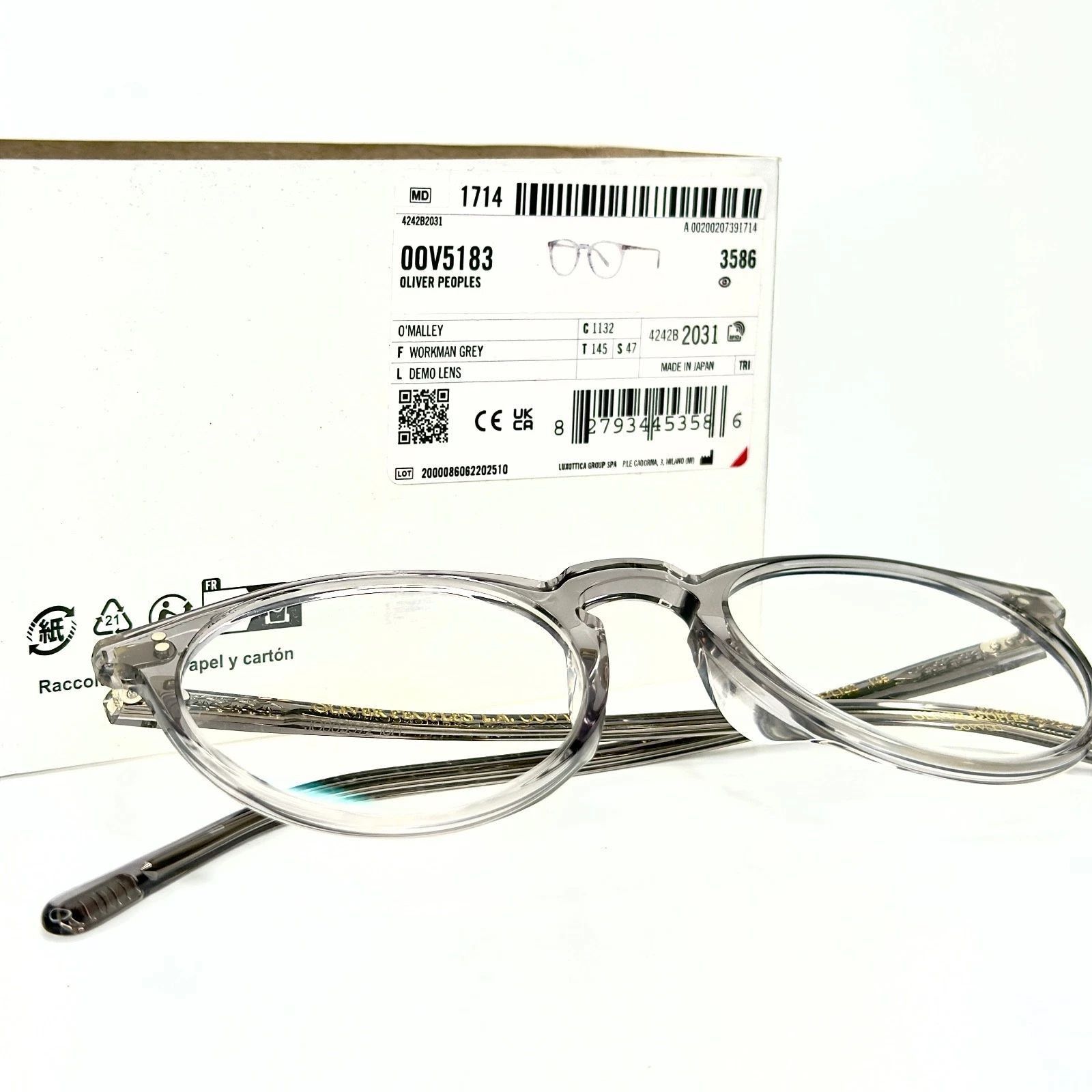 Oliver Peoples OLIVER PEOPLES OV5183 O'Malley 5183 Crystal Gray Vintage Size ONE SIZE - 9 Thumbnail