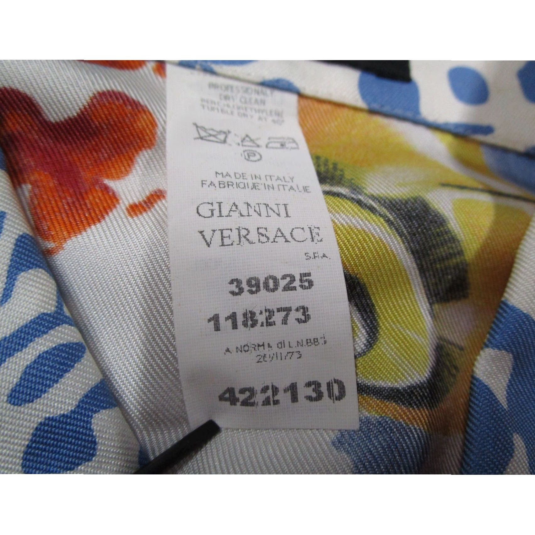 Versace VINTAGE Gianni Versace Silk Shirt Mens 54 XL Blue Orange Nautical Shell Orchid 90s Size US XL / EU 56 / 4 - 5 Thumbnail