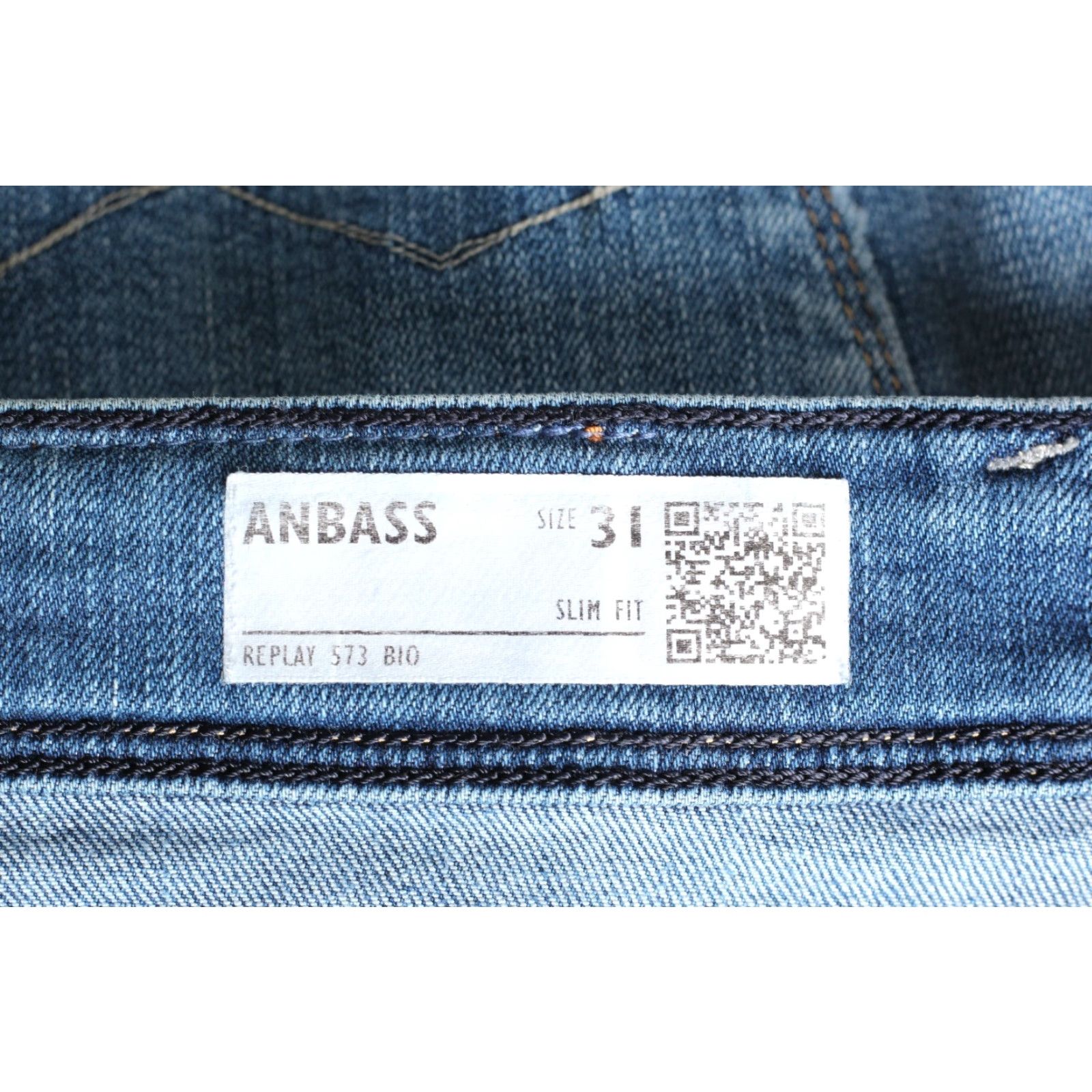Replay REPLAY ANBASS Slim Fit Stretch Jeans Men W31 L32 DZ8127 Jeans Mens Slim Blue 31 Inseam 32 Inseam 5-Pocket Denim Cotton Elastane Mid Rise DZ8127 Size US 31 - 6 Thumbnail