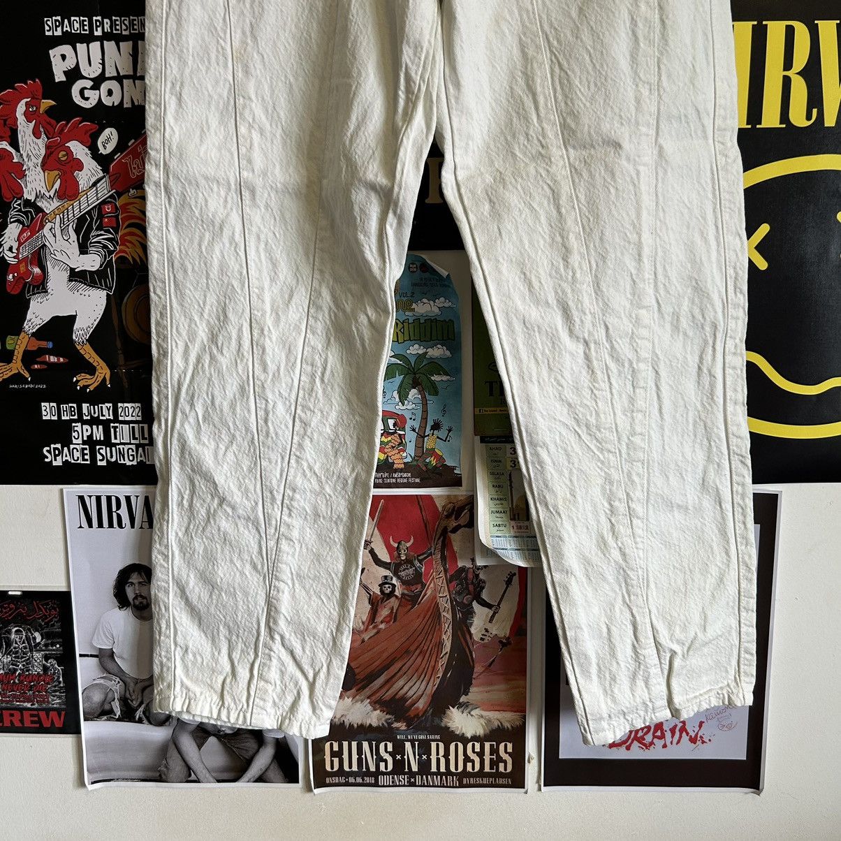 Edwin Vintage Edwin Rare Design White Denim Size US 29 - 3 Thumbnail