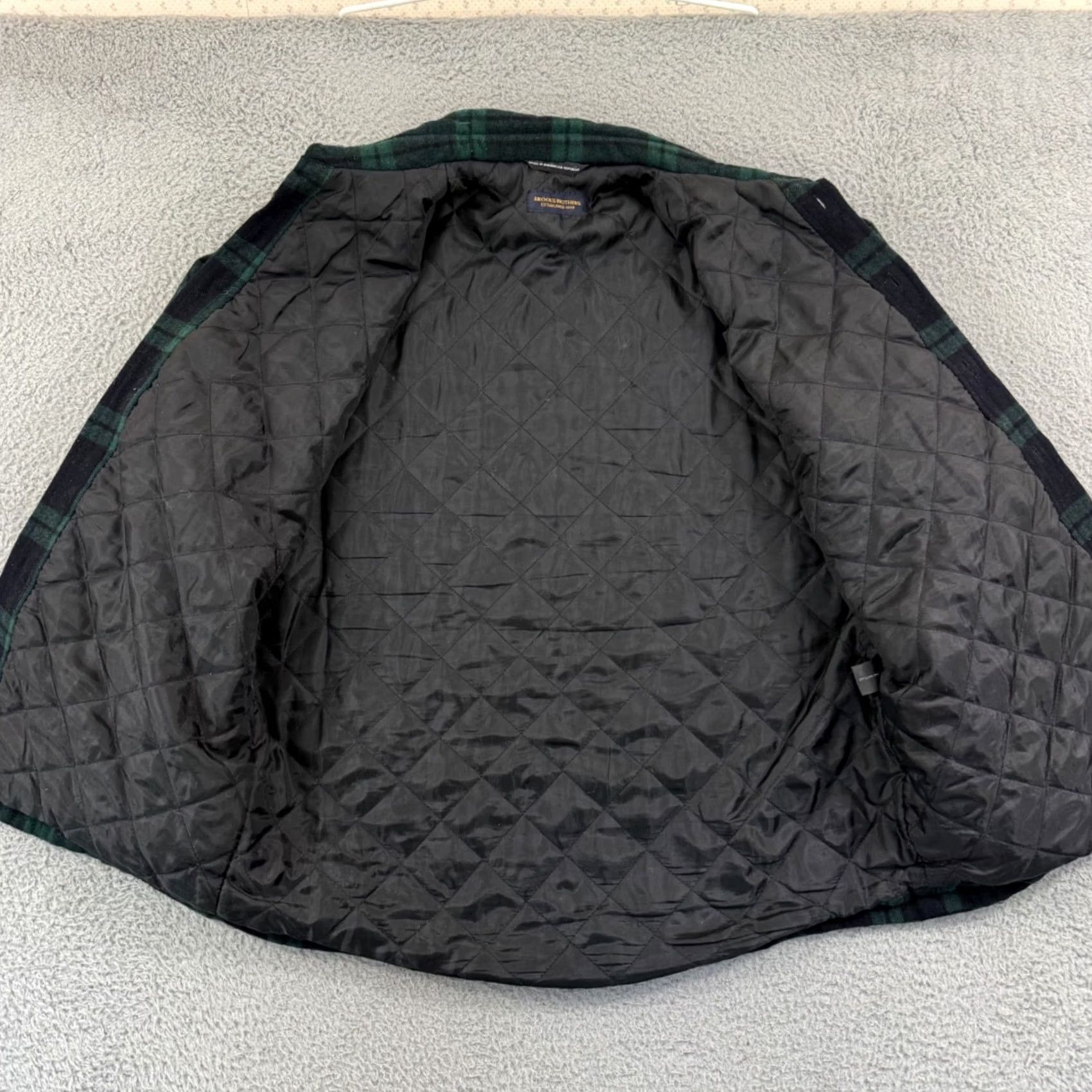 Brooks Brothers Vintage Brooks Brothers Shacket Mens L Flannel Button Quilted Wool Black Watch Size ONE SIZE - 7 Thumbnail