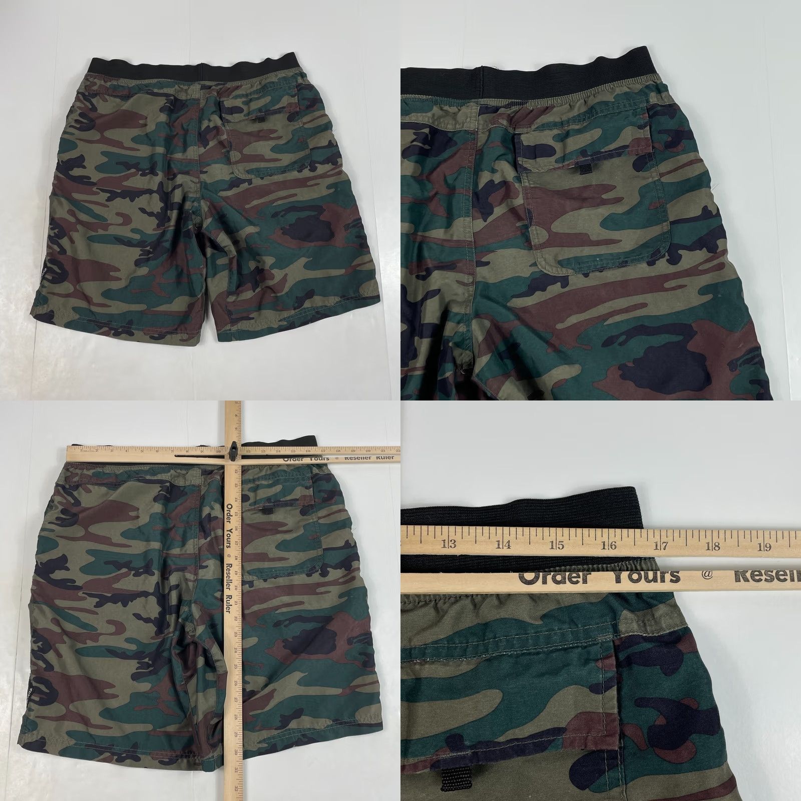 Prana prAna Shorts Mens L Green Swim Men Large Trunks Board Beach Surfing Camouflage Outdoors Size US 33 - 8 Thumbnail