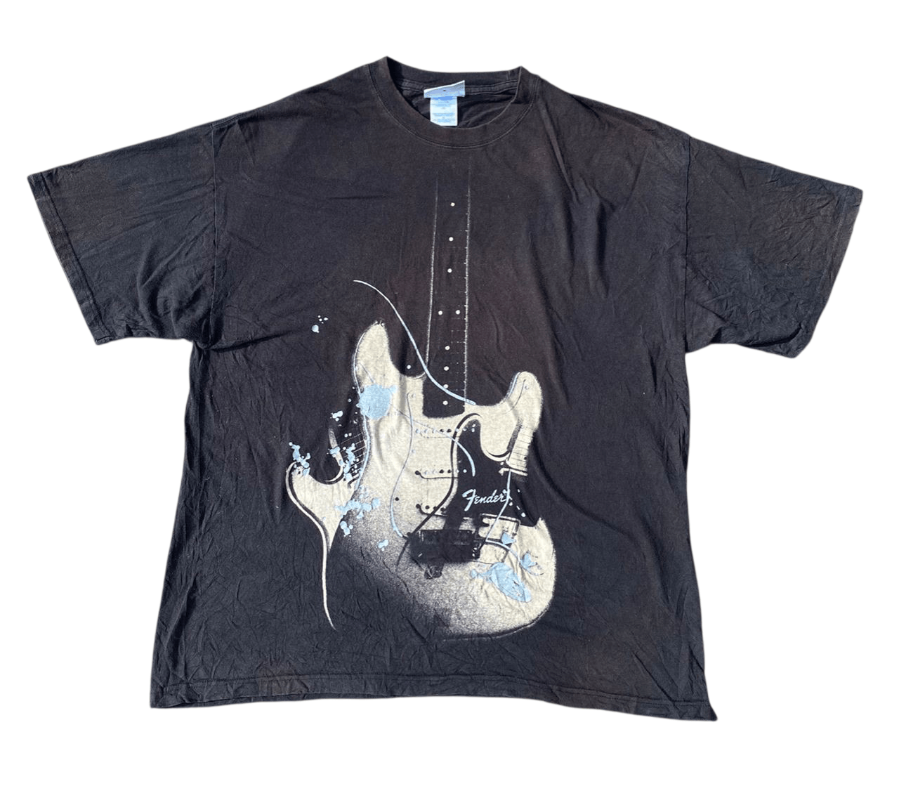 Japanese Brand Vtg Fender Stratocaster T Shirt Black Guitar Y2K Strat Size US L / EU 52-54 / 3 - 1 Thumbnail