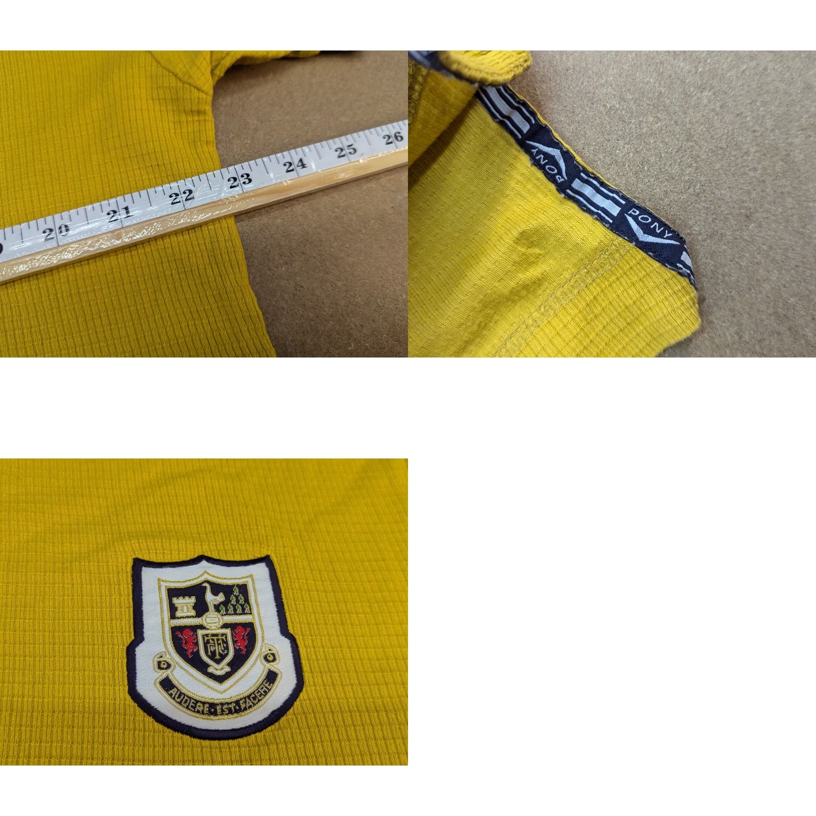 PONY Tottenham Hotspur 1997-1998 Training Jersey Mens Medium Pony Yellow Adult Shirt Size US M / EU 48-50 / 2 - 9 Thumbnail