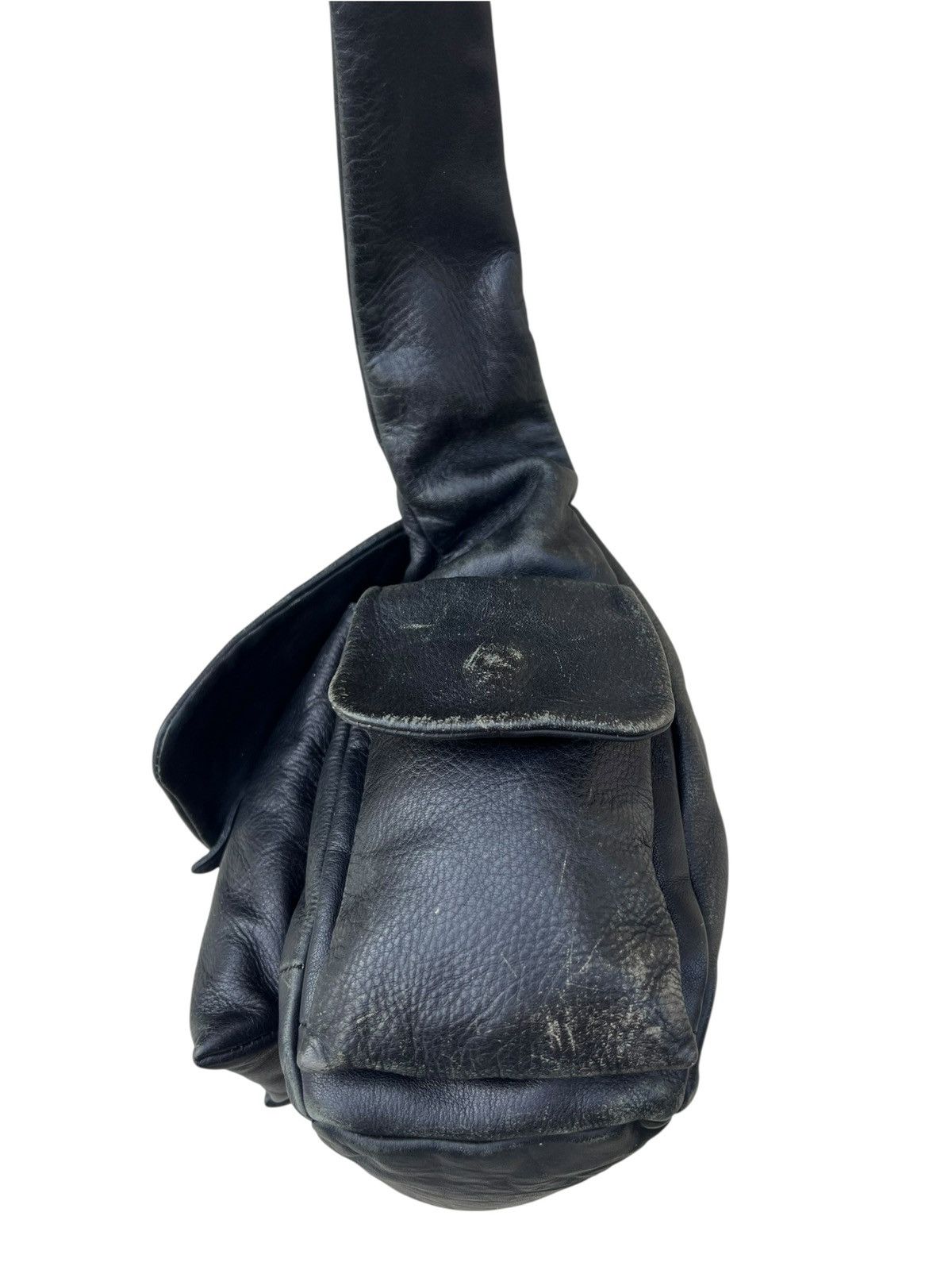 Leather Vintage ROSSI Florence Italy Faded Patina Cargo Sling Bag Size ONE SIZE - 9 Thumbnail