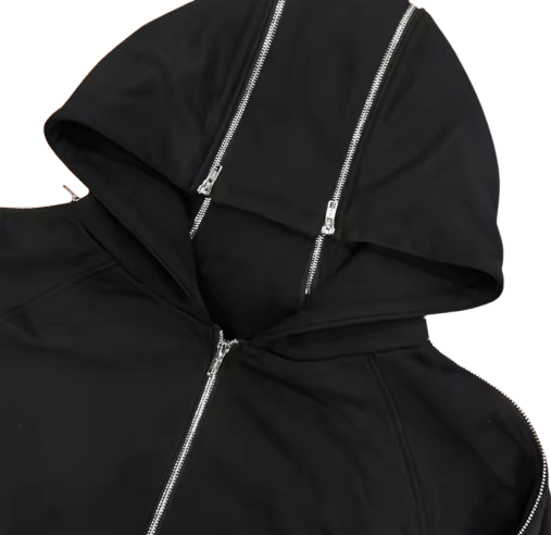 Other Fashion Punk Y2K Grunge Dark Gothic Zipper Pocket Hoodies Size US M / EU 48-50 / 2 - 4 Thumbnail