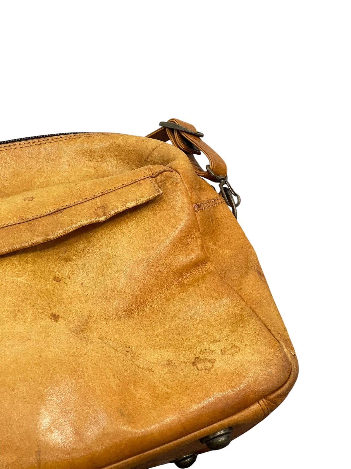 Genuine Leather Full Leather Beauty Patina Vtg TR Travel Duffle Bag 7🟩 Size ONE SIZE - 16 Thumbnail
