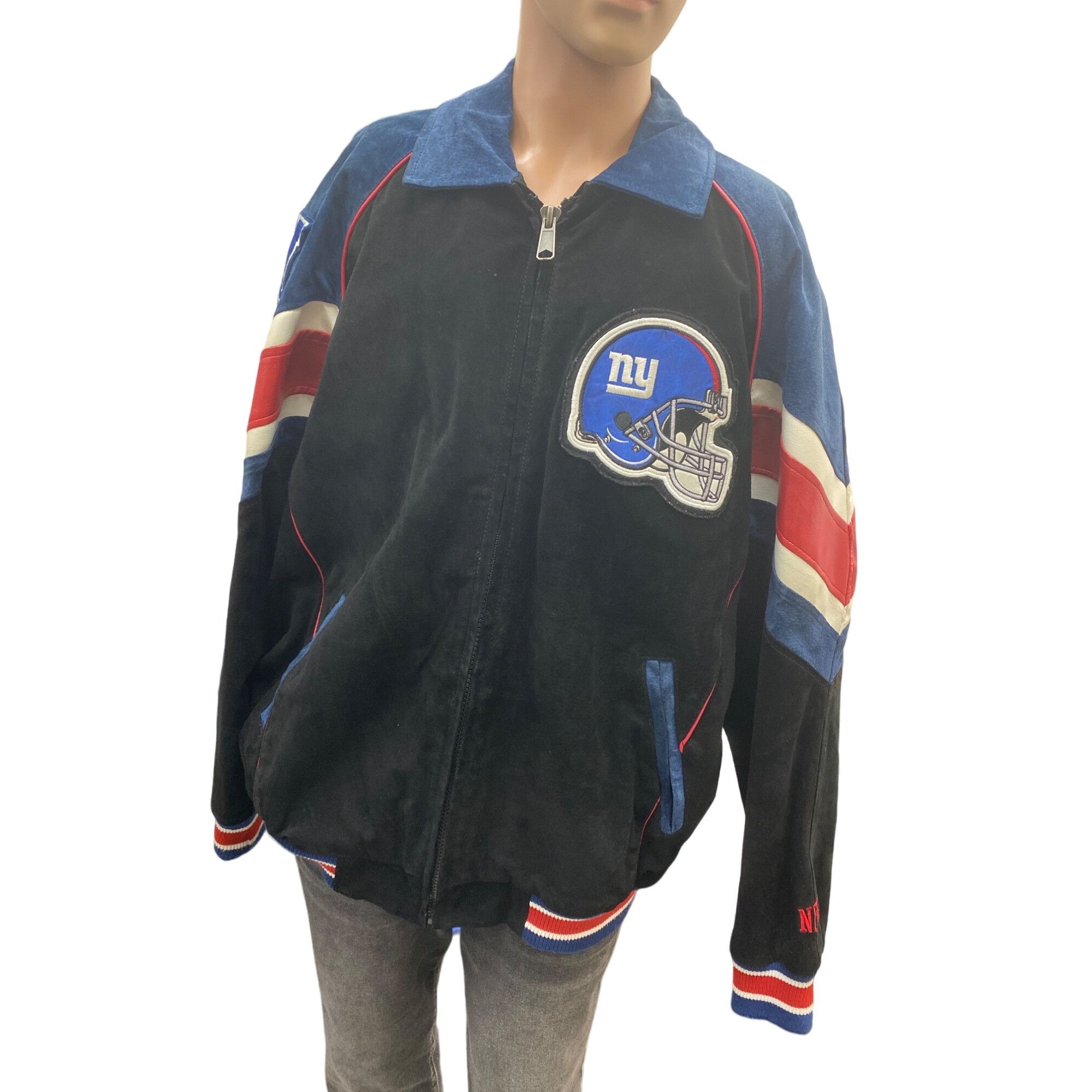 NFL Men’s leather NFL Bomber jacket Blue black size XL/XG SKU 90 Size US XL / EU 56 / 4 - 2 Thumbnail