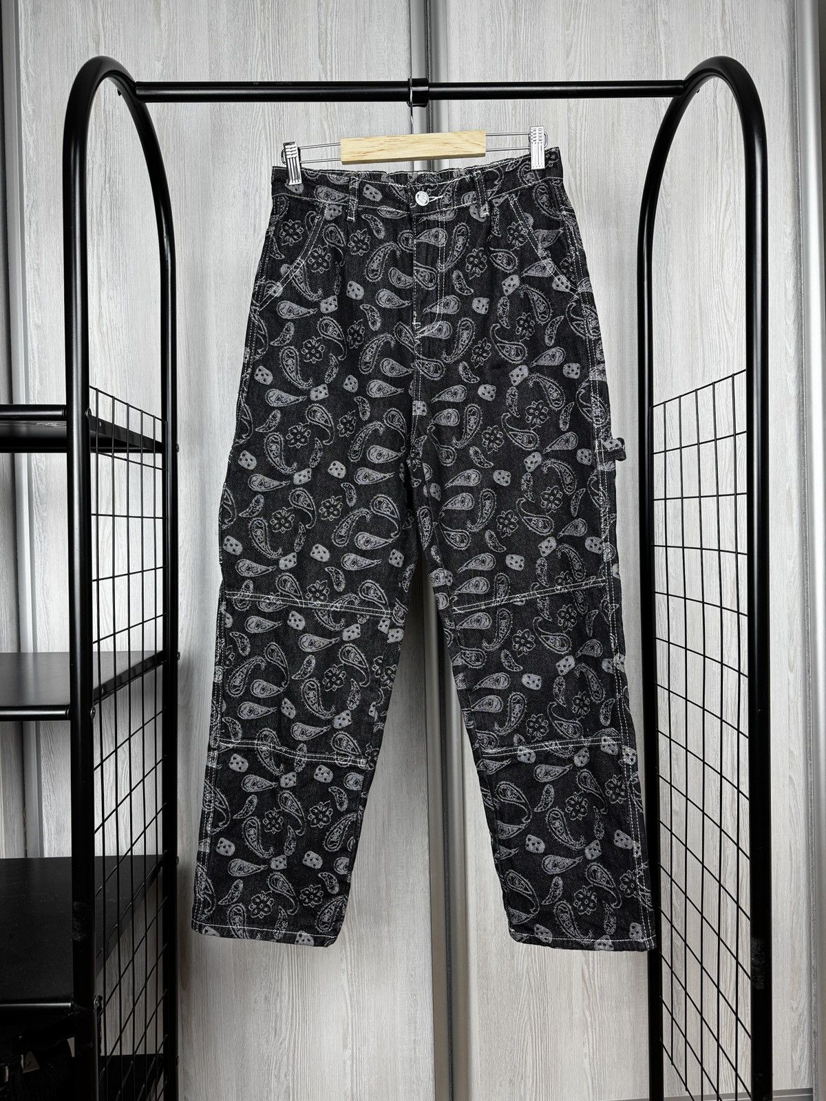 Vintage Vintage double knee carpenter style workwear paisley pants Size US 28 / EU 44 - 1 Thumbnail