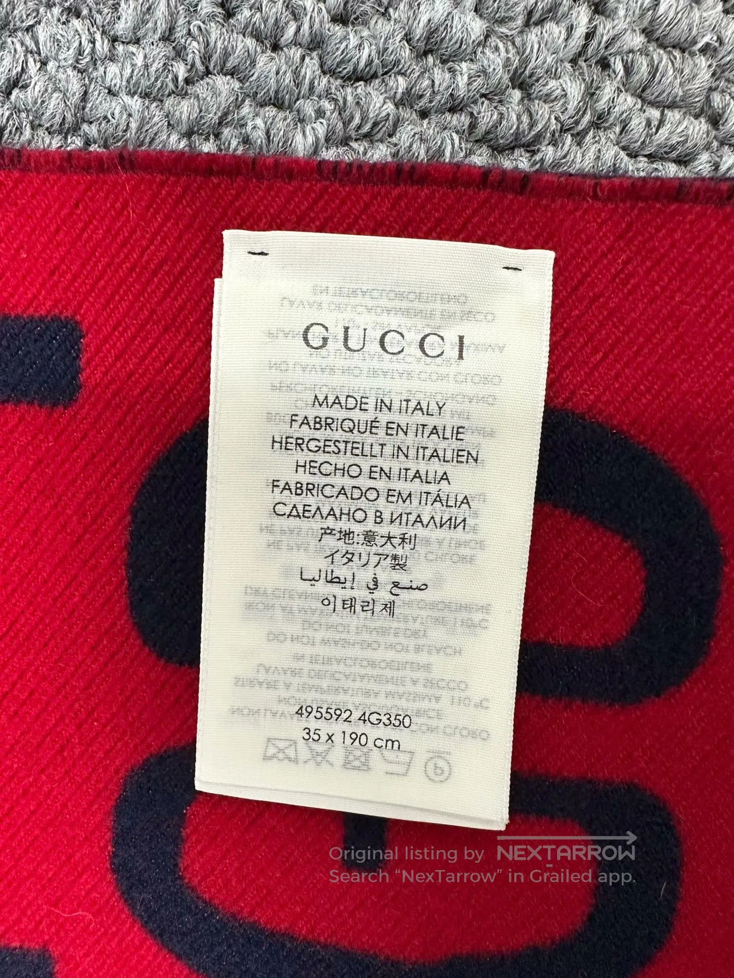 Gucci Guicci Red and blue color block old flower print double-si Size ONE SIZE - 5 Thumbnail