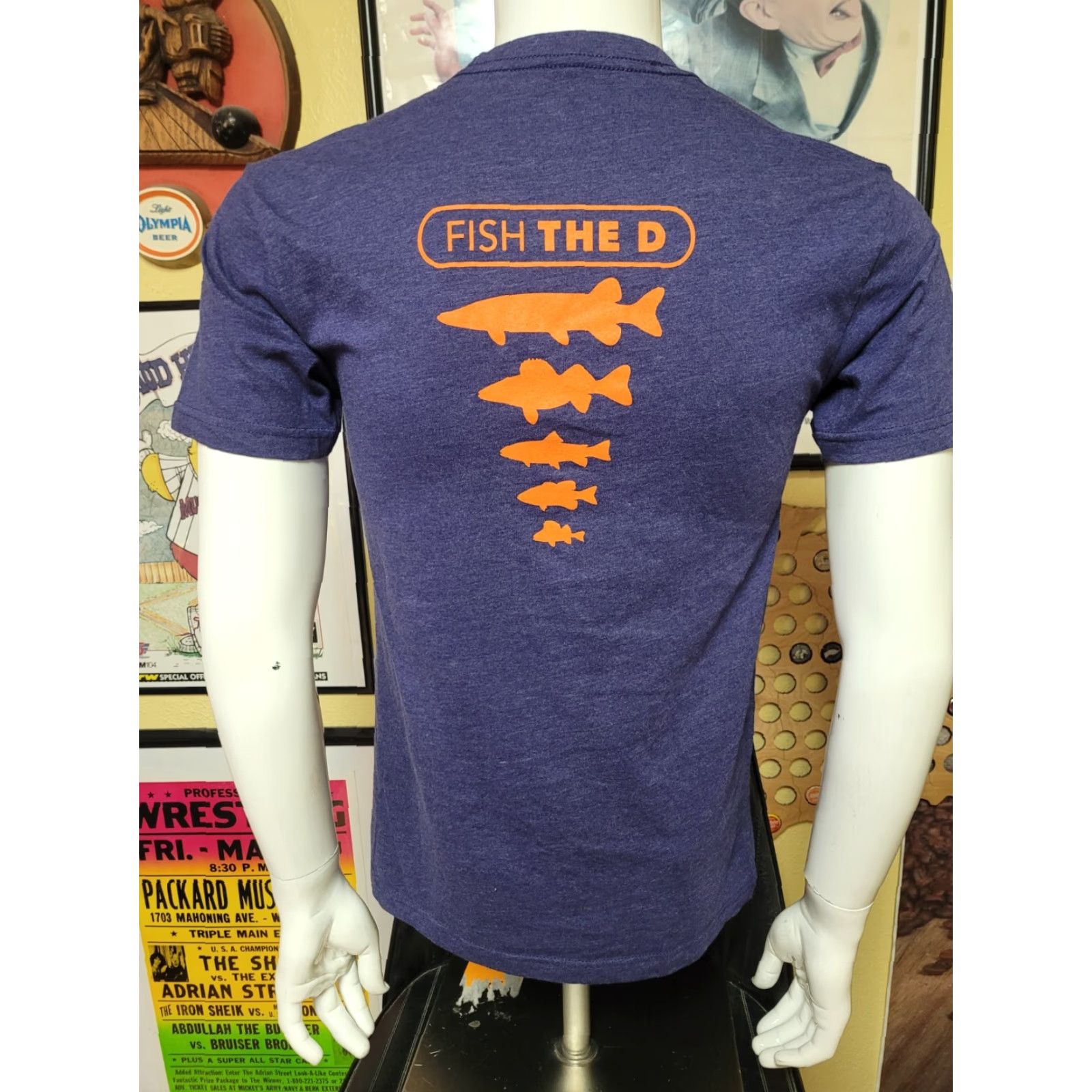CO Fish Local Detroit Fishing Co T Shirt Small Blue Mens Short Sleeve Cotton Blend Logo Graphic Tee Size US S / EU 44-46 / 1 - 3 Thumbnail