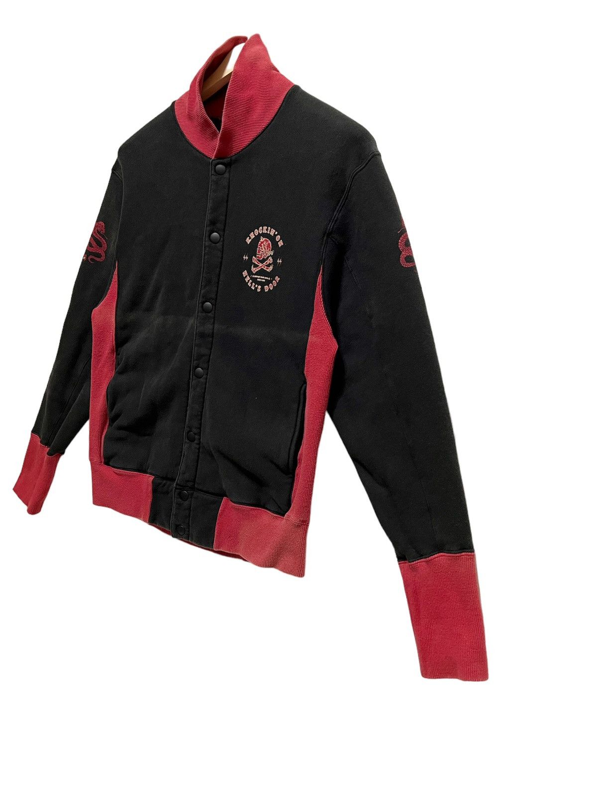 Japanese Brand × Vintage Vintage Knockin On Hell Door Sunfaded Punk Zip Up Sweater Size US M / EU 48-50 / 2 - 4 Thumbnail