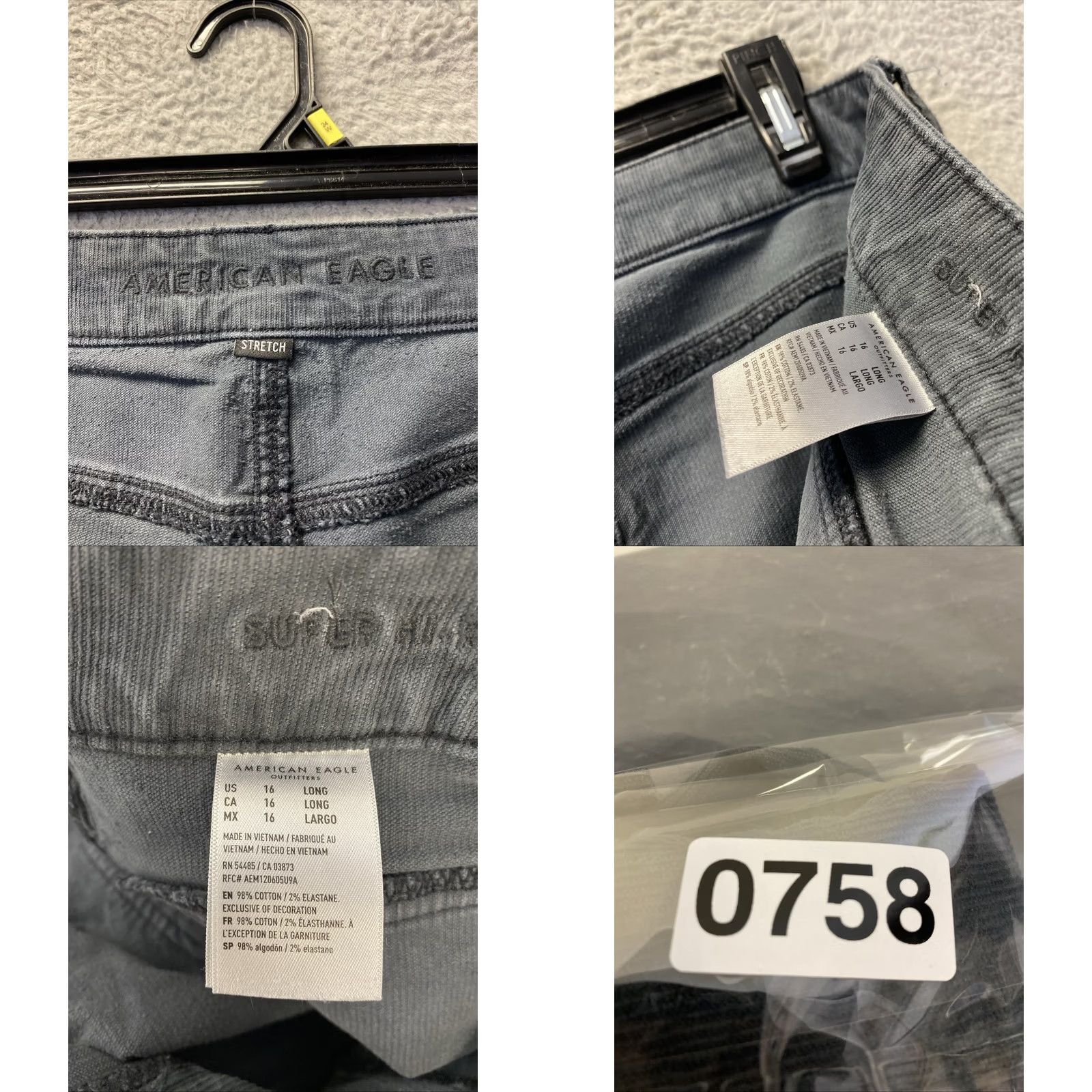 American Eagle Outfitters American Eagle Outfitters Pants Women’s 16 Gray Flare Wide-Leg Corduroy /0758 Size 38" / US 16 / IT 52 - 8 Thumbnail