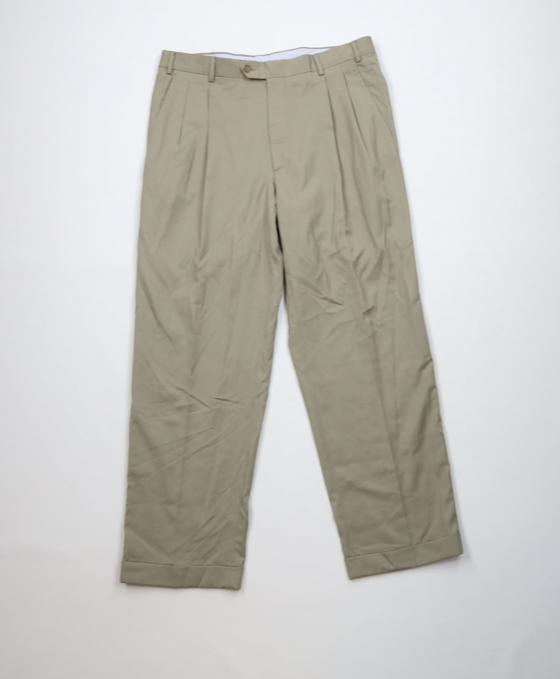 Vintage Vintage 90s Streetwear Cuffed Wide Leg Chino Pants Beige Size US 36 / EU 52 - 1 Thumbnail