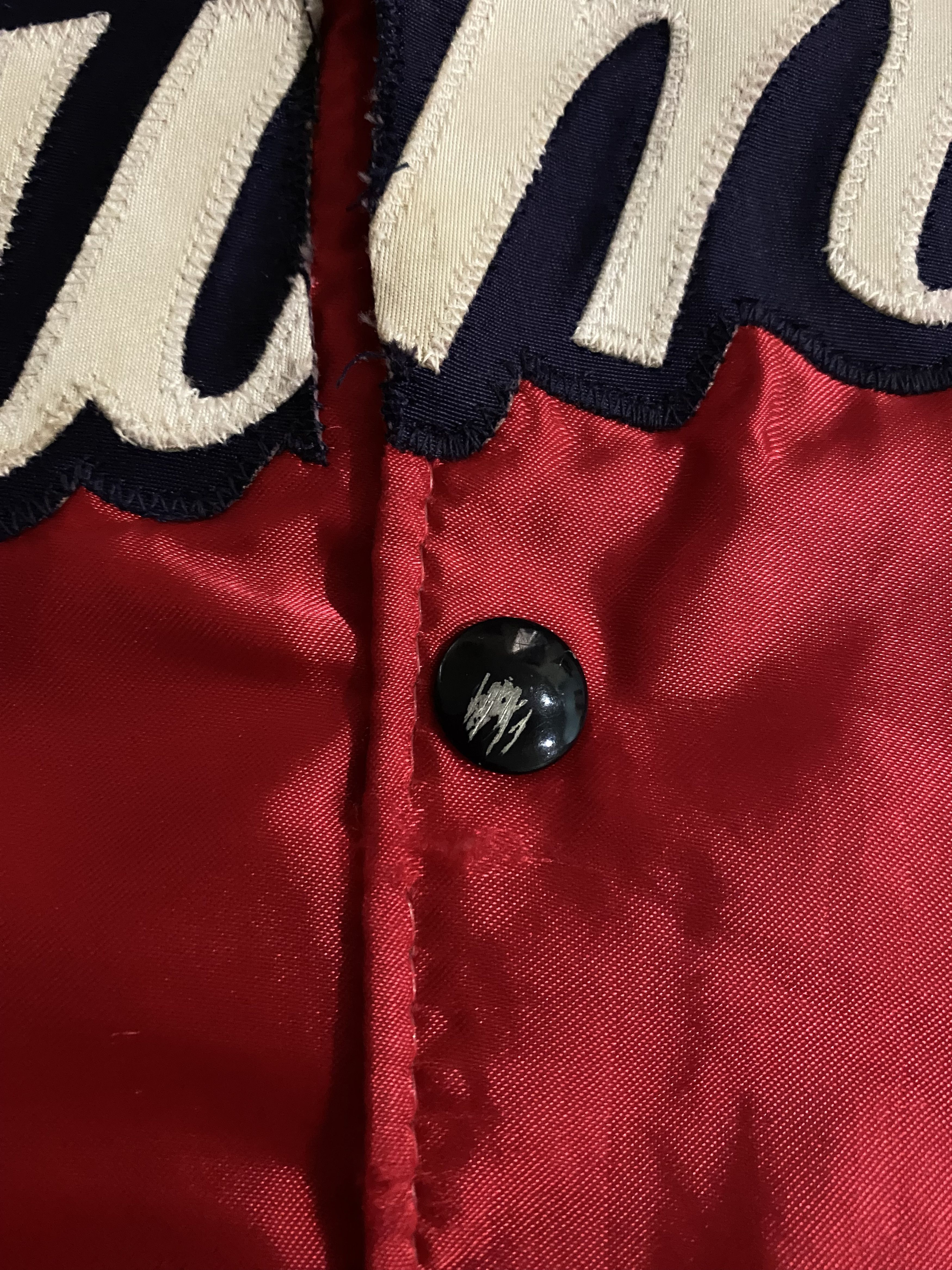 MLB Vintage 90s Truman Baseball Red Satin Jacket Size US L / EU 52-54 / 3 - 3 Thumbnail