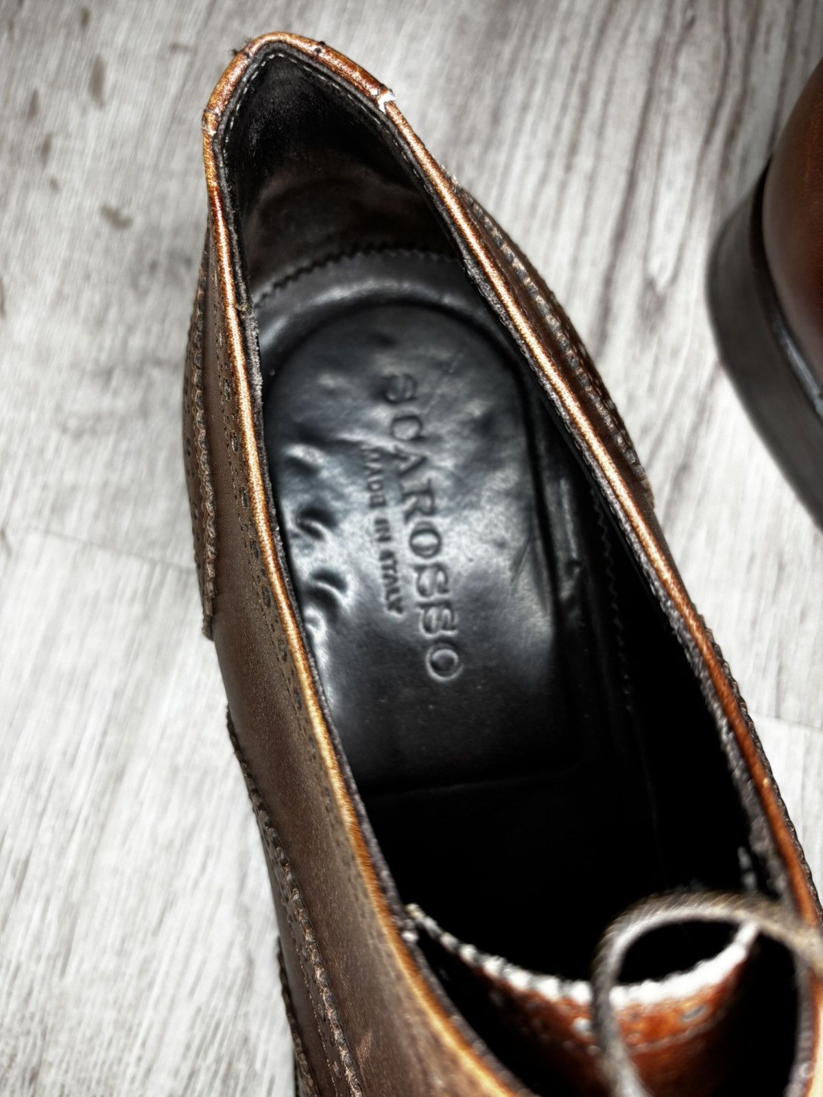 Scarosso Scarosso Brown Leather Wingtip Brogues Size EU 43 Size US 10 / EU 43 - 7 Thumbnail