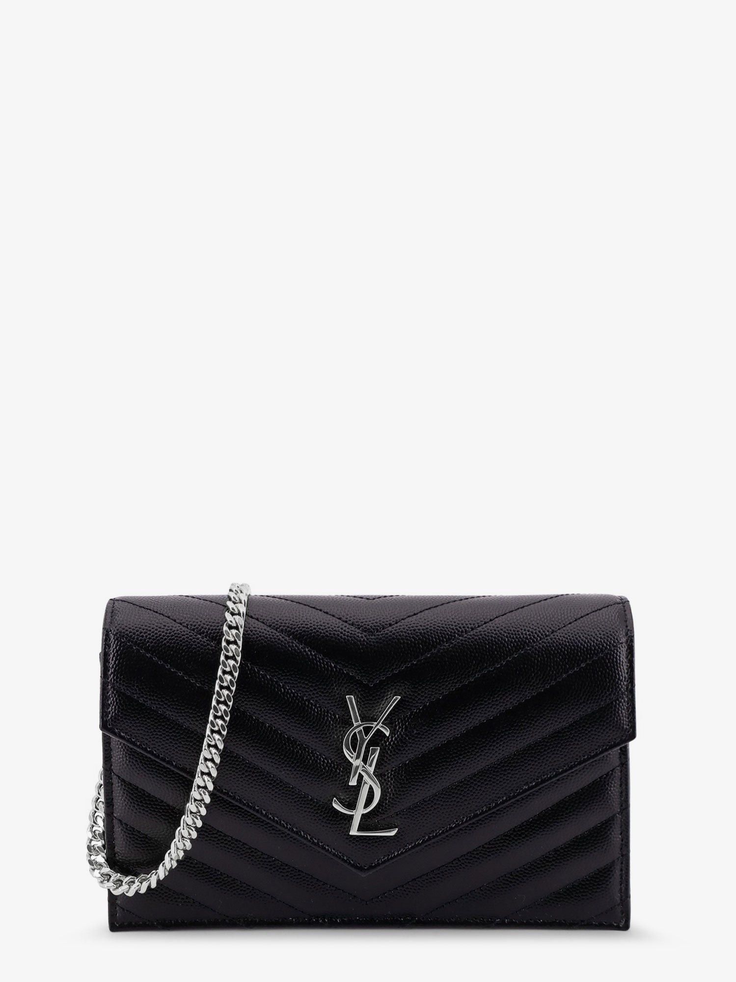 Saint Laurent Paris Envelope Leather Wallet Crossbody Bag With Chain Shoulder Strap Size ONE SIZE - 1 Thumbnail