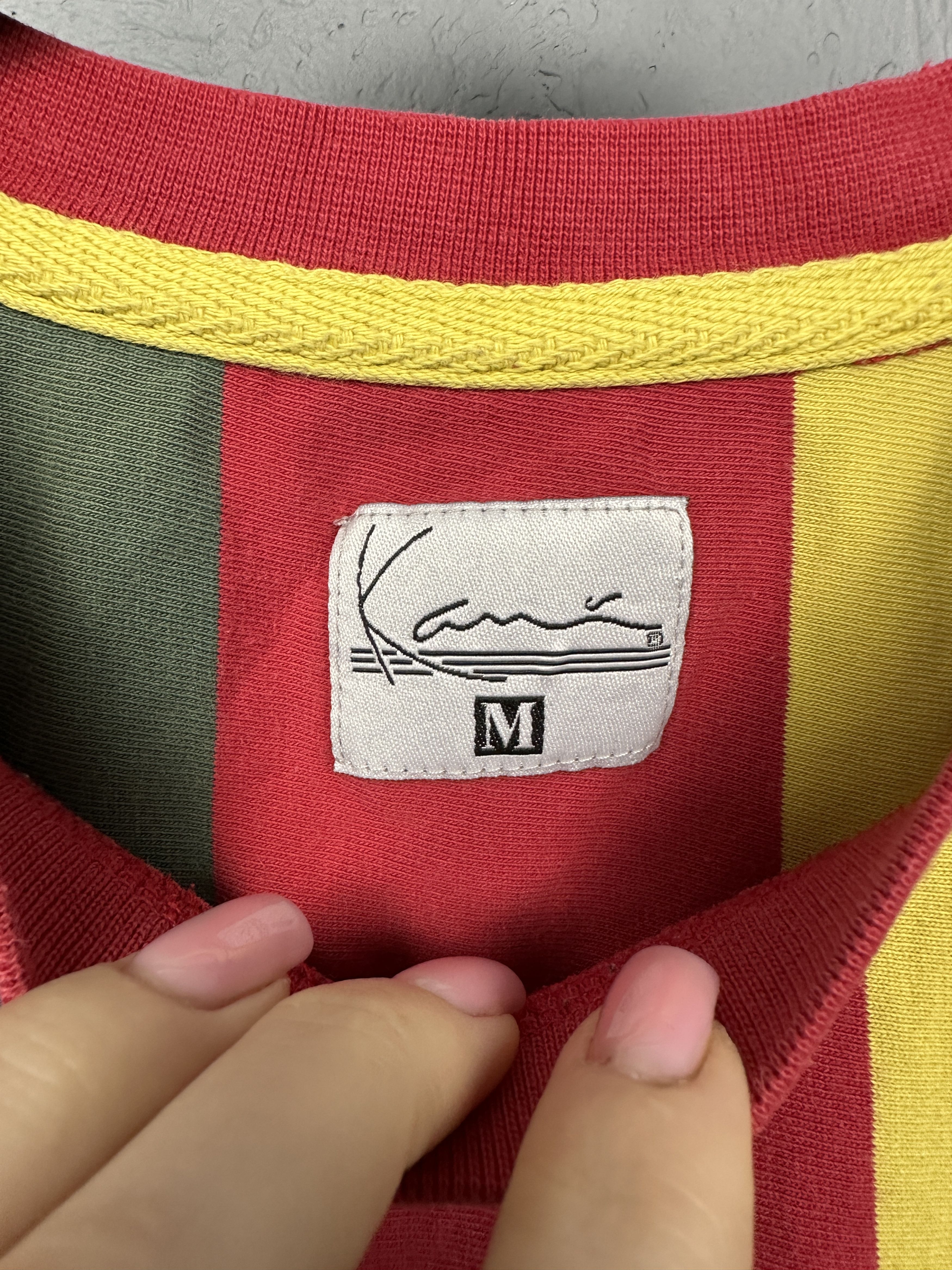 Karl Kani Karl Kani Mens Big Logo Striped T-Shirt Tee Size US M / EU 48-50 / 2 - 4 Thumbnail