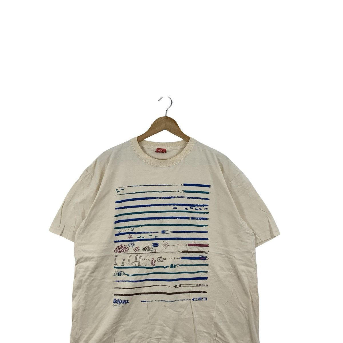 Vintage Vintage HABU BOX JAPAN Souvenir Crayon Illustration Tee Size 3XL / US 20-22 - 2 Thumbnail