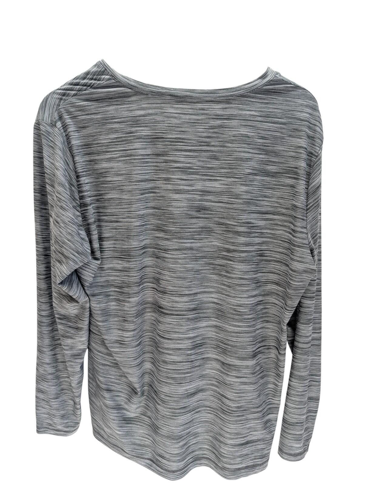 Adidas Adidas Climalite XL Gray Long Sleeve V-Neck Athletic Shirt Size XL / US 12-14 / IT 48-50 - 3 Thumbnail