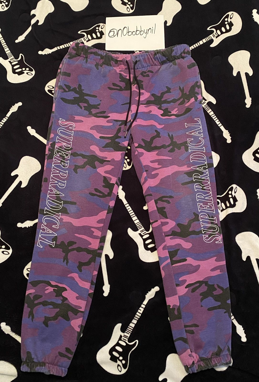 Purple camo sweatpants sale