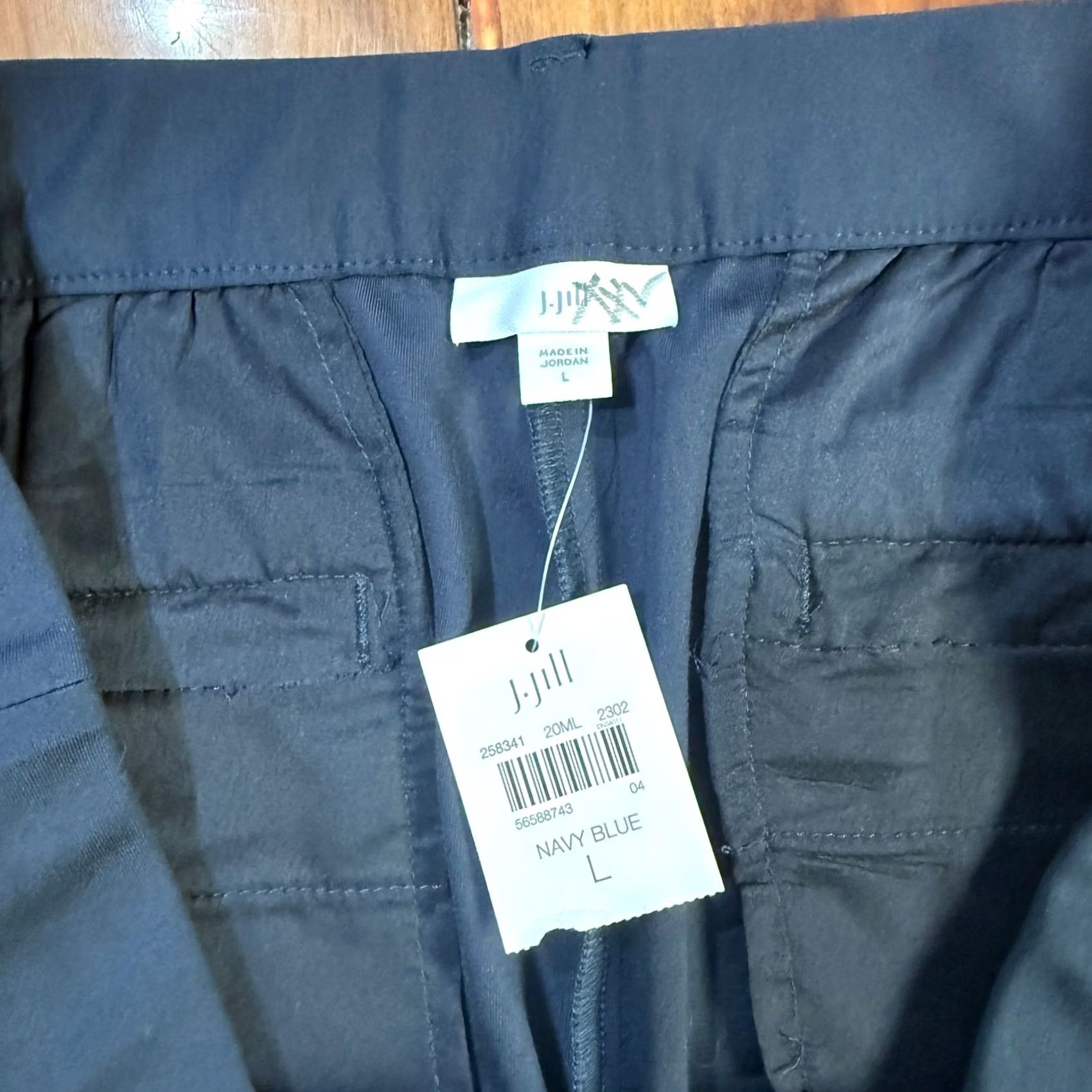 J. Jill J.Jill Women's Pants Knit Ponte Navy Pull On Elastic Waist Casual Career 28 Inseam Large L Flat Front Tapered Dress Pants Size 36 Waist Womens Size 36" / US 14 / IT 50 - 4 Thumbnail