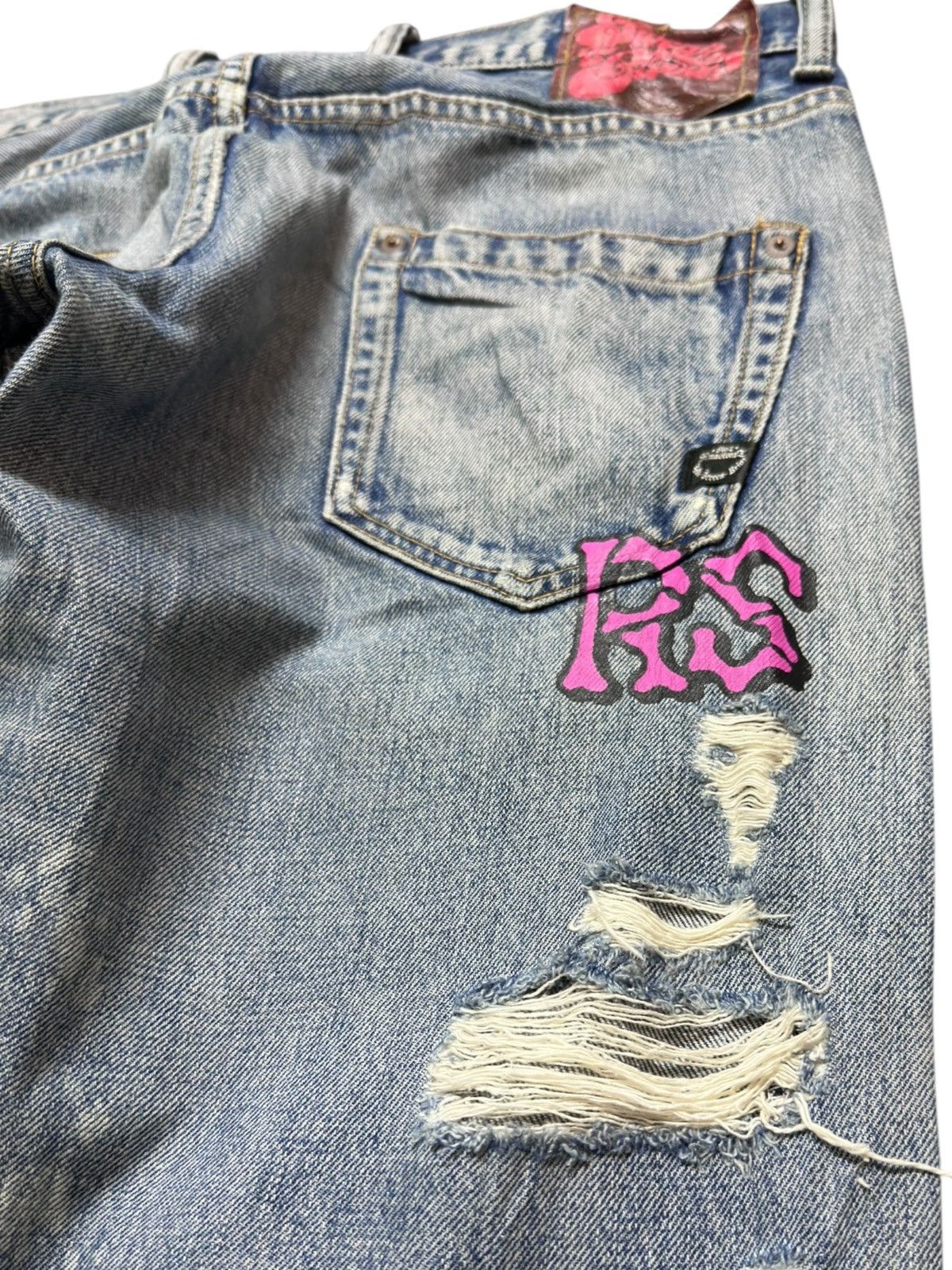 Hysteric Glamour Vintage RNA.Inc Ripped Printed Distressed Denim Size US 32 / EU 48 - 7 Thumbnail
