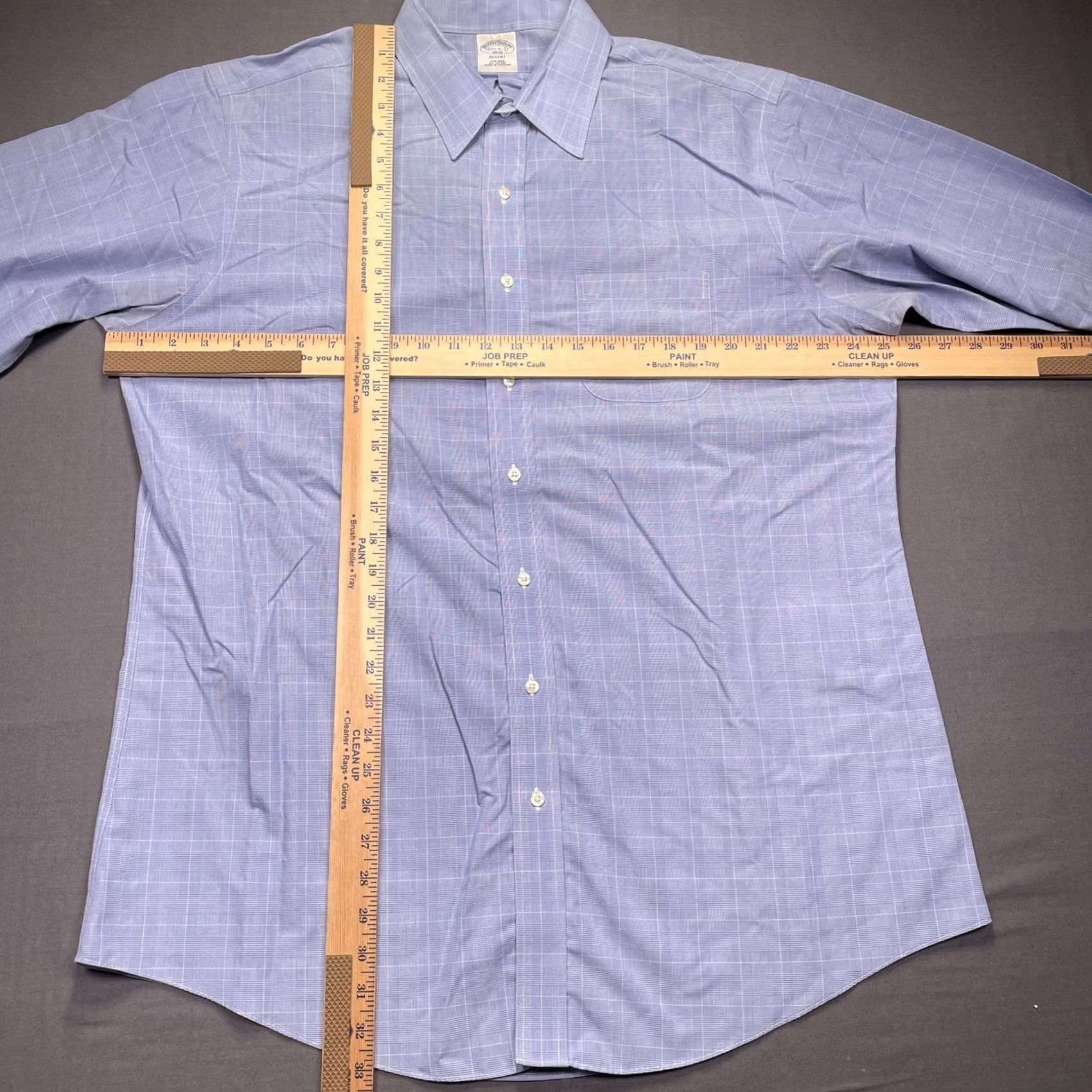 Brooks Brothers Brooks Brothers Shirt Mens XL 17.5 36/37 Blue Check Regent Non Iron Long Sleeve Size US XL / EU 56 / 4 - 3 Thumbnail