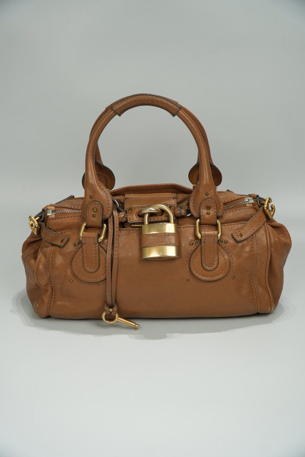 Chloe Chloe Paddington Shoulder Bag Leather Brown Gold Size ONE SIZE - 1 Thumbnail