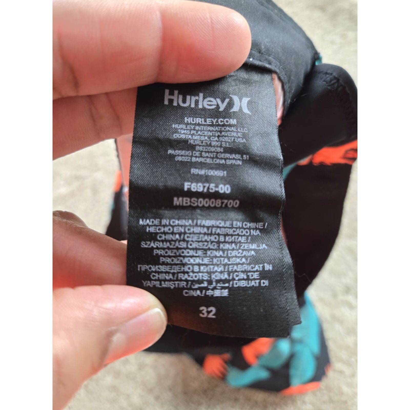 Hurley Hurley Board Shorts Mens 32 Black Floral Print Drawstring 8" Inseam Size US 32 / EU 48 - 4 Thumbnail