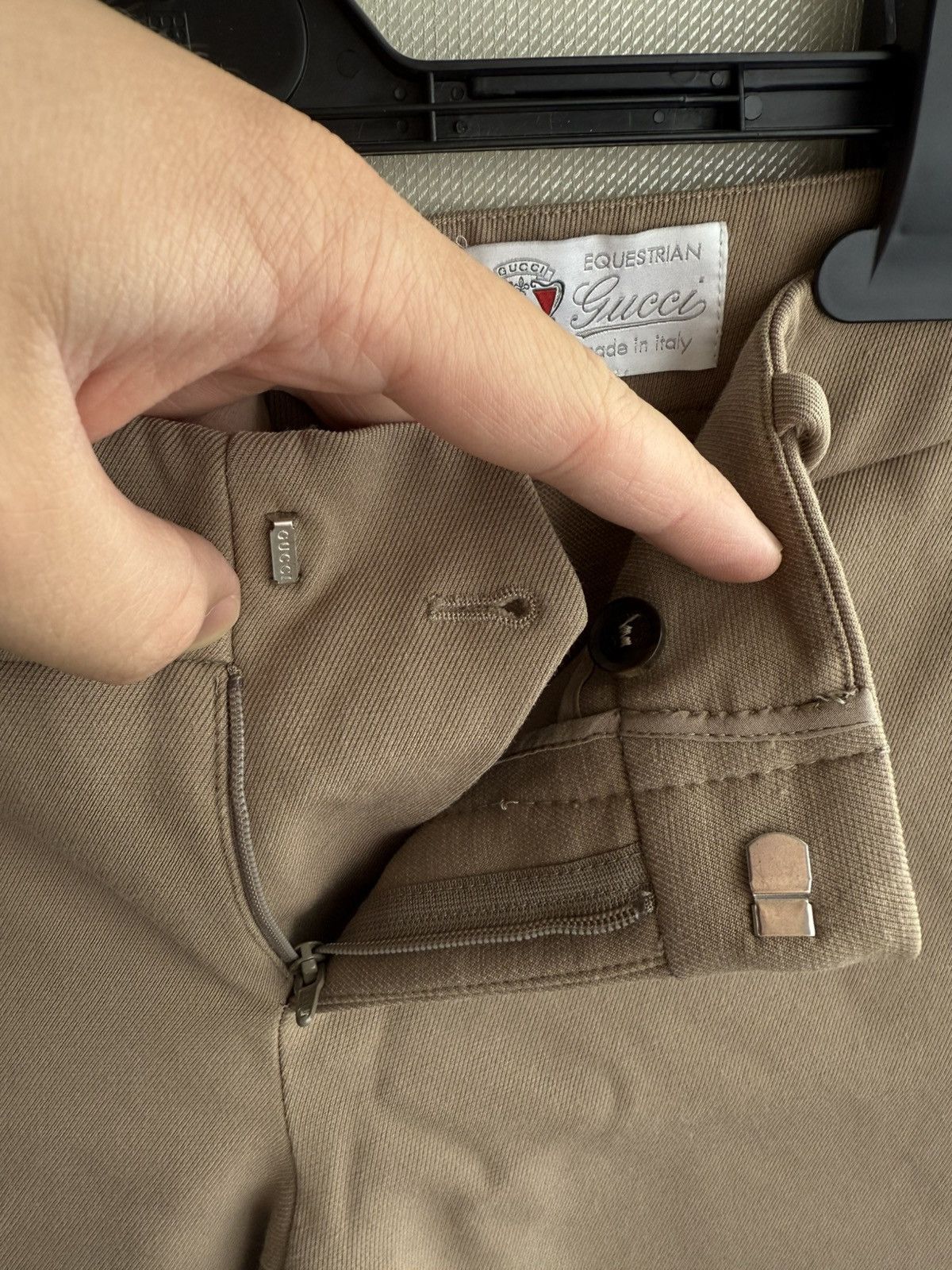 Gucci Gucci Cotton Silk Pants IT 38 Beige Career Mid Rise Trousers Size 26" / US 2 / IT 38 - 4 Thumbnail