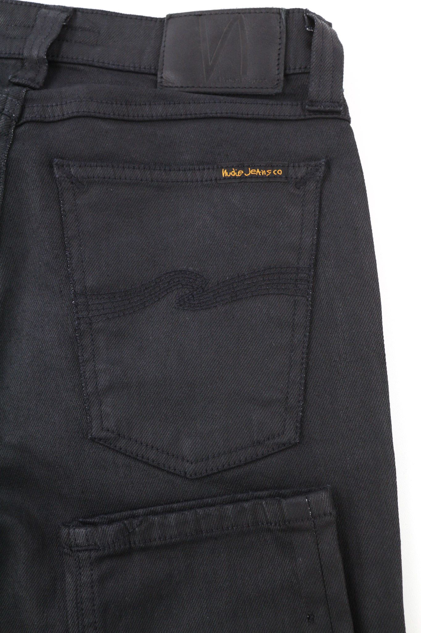 Nudie Jeans SKINNY LIN W28/L32 Black In Black Organic Cotton 80475 Size US 28 / EU 44 - 5 Thumbnail