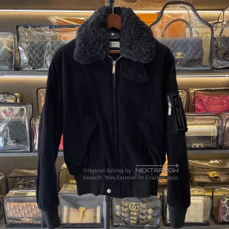Saint Laurent Paris Saint Laurent Paris Black Corduroy Sheepskin Collar Jacket Size XS / US 0-2 / IT 36-38 - 5 Thumbnail