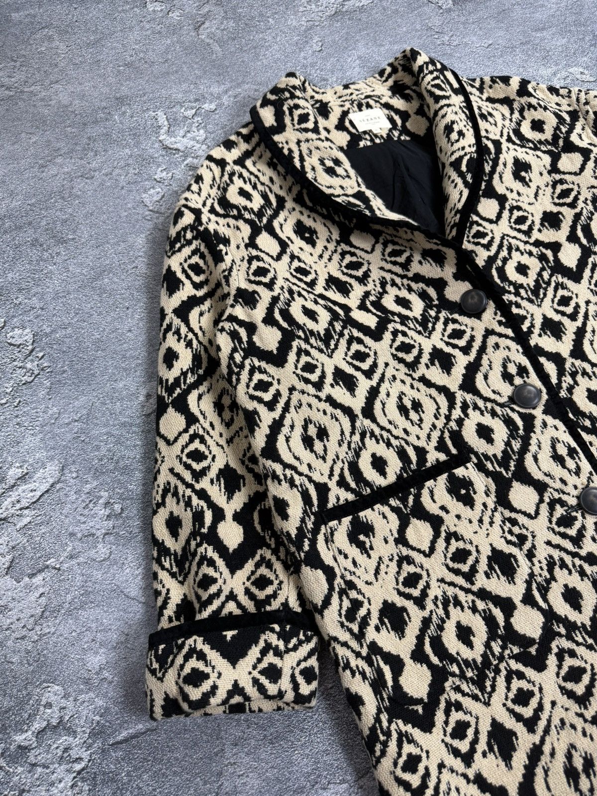 Sezane Sezane Henri Jacquard Ethnique Oversize Pocket Coat Jacket Size S / US 4 / IT 40 - 8 Thumbnail