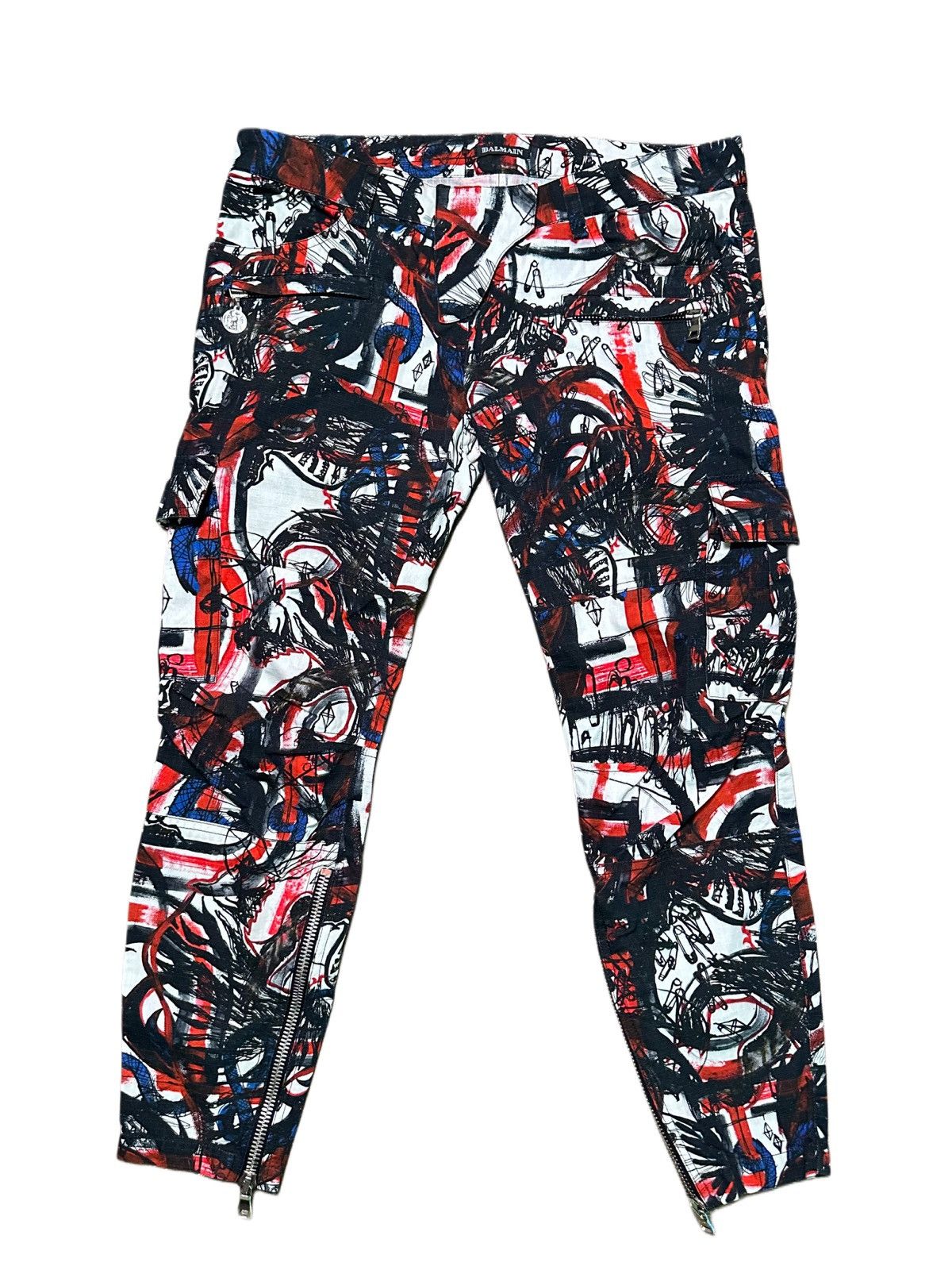 Balmain Balmain SS11 Decarnin Graffiti Camo Eagle Cargo Pants Size US 31 - 2 Thumbnail