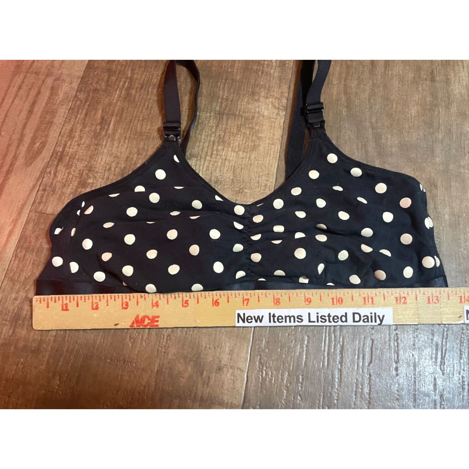 Vintage **Wireless Nursing Bra 36C Beige Polka Dot** User: **Beige Nursing Bra 36C Polka Dot** Size ONE SIZE - 2 Thumbnail