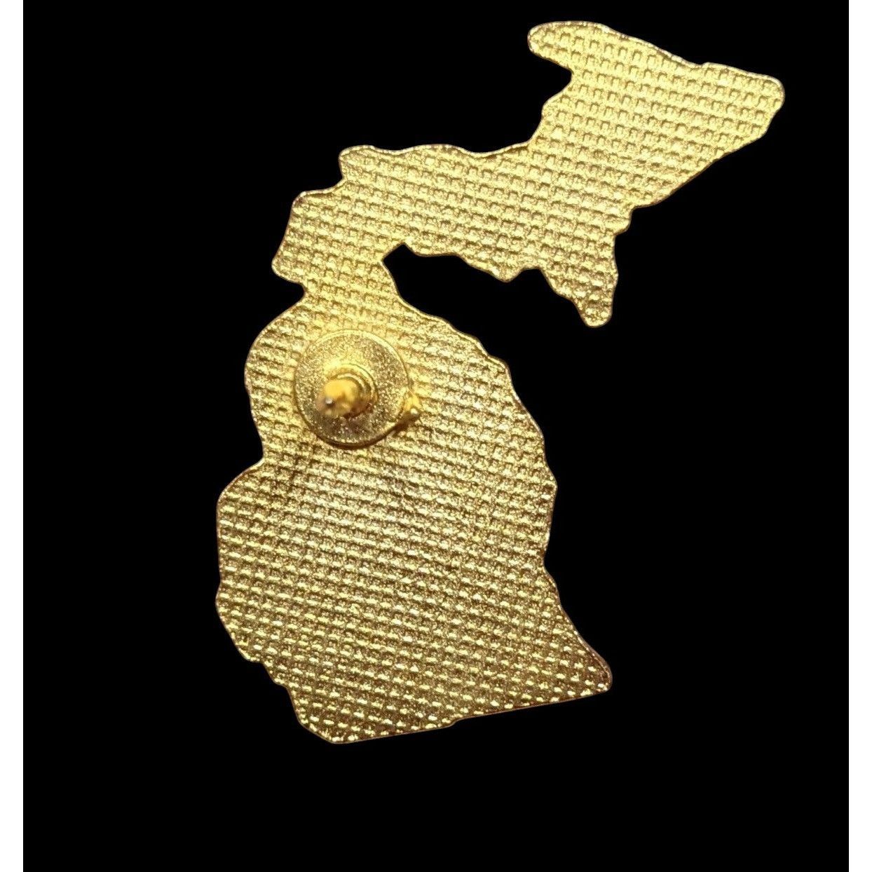 Other Vintage Michigan State Shaped Gold Tone Lapel Pin With Bear Size ONE SIZE - 2 Thumbnail