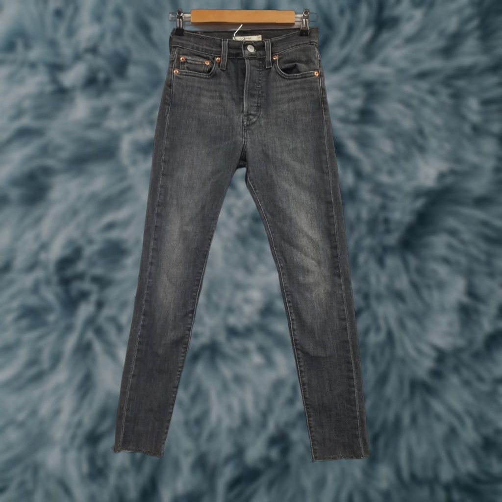 Levi's Levi's Wedgie Skinny Jeans Womens Size 25 Black High Rise Button Fly Denim 90s N/A Size 42" / US 20 - 1 Thumbnail