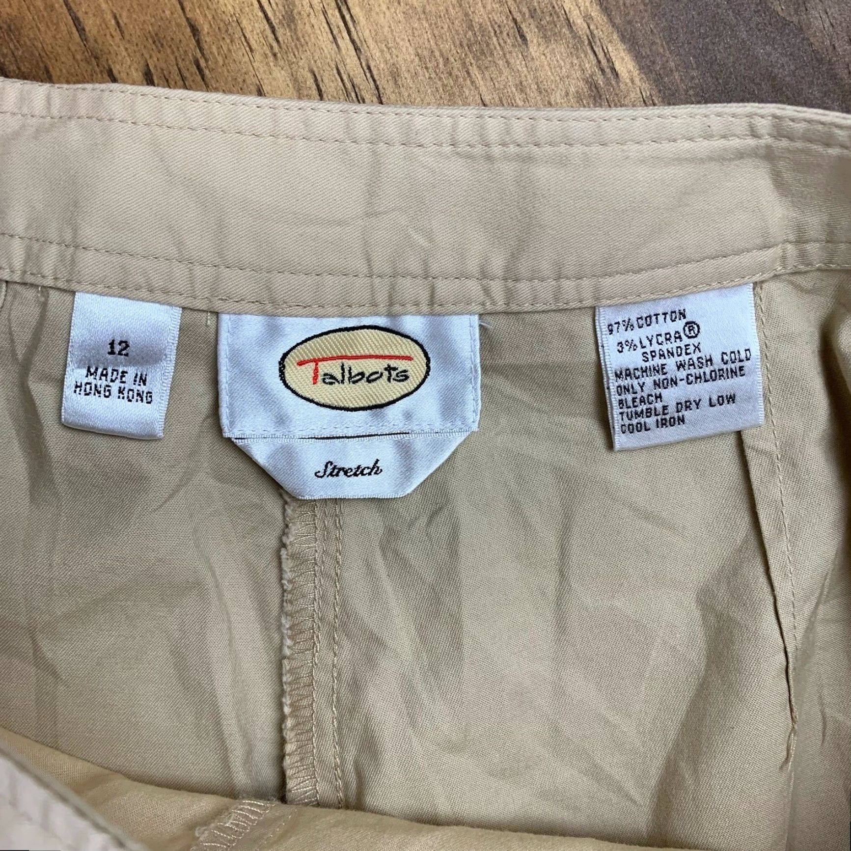 Talbots Talbots Women Pants Tan High Rise Pull On Side Zip Cuffed Ankle Stretch 12 Size 24" / US 00 / IT 34 - 5 Thumbnail