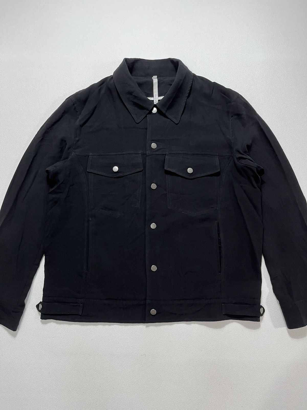 Beams Plus Noirer Silk Trucker Jacket Black Size US L / EU 52-54 / 3 - 4 Thumbnail