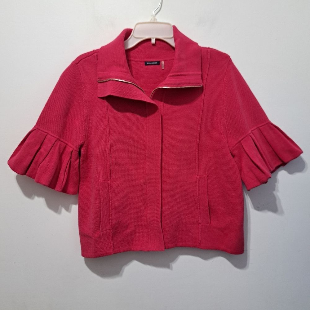 Magaschoni Magaschoni Barbiecore Full Zip Knit Top Cardigan Ruffled Sle Size M / US 6-8 / IT 42-44 - 13 Thumbnail