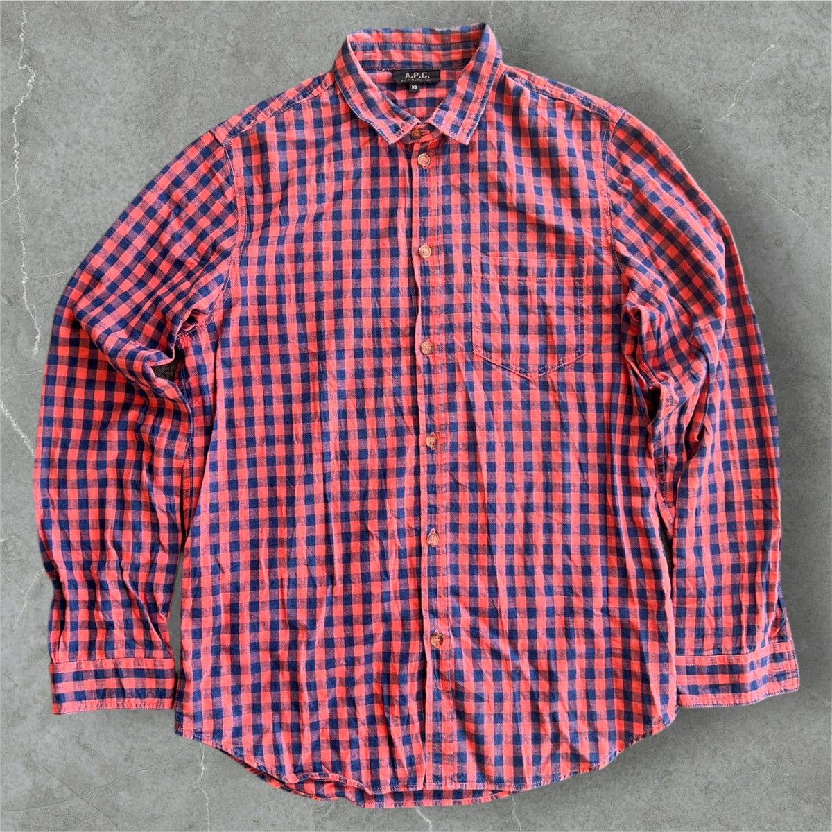 A.P.C. A.P.C. Button Down Plaid Oxford Long Sleeves Shirt Size US XS / EU 42 / 0 - 1 Thumbnail